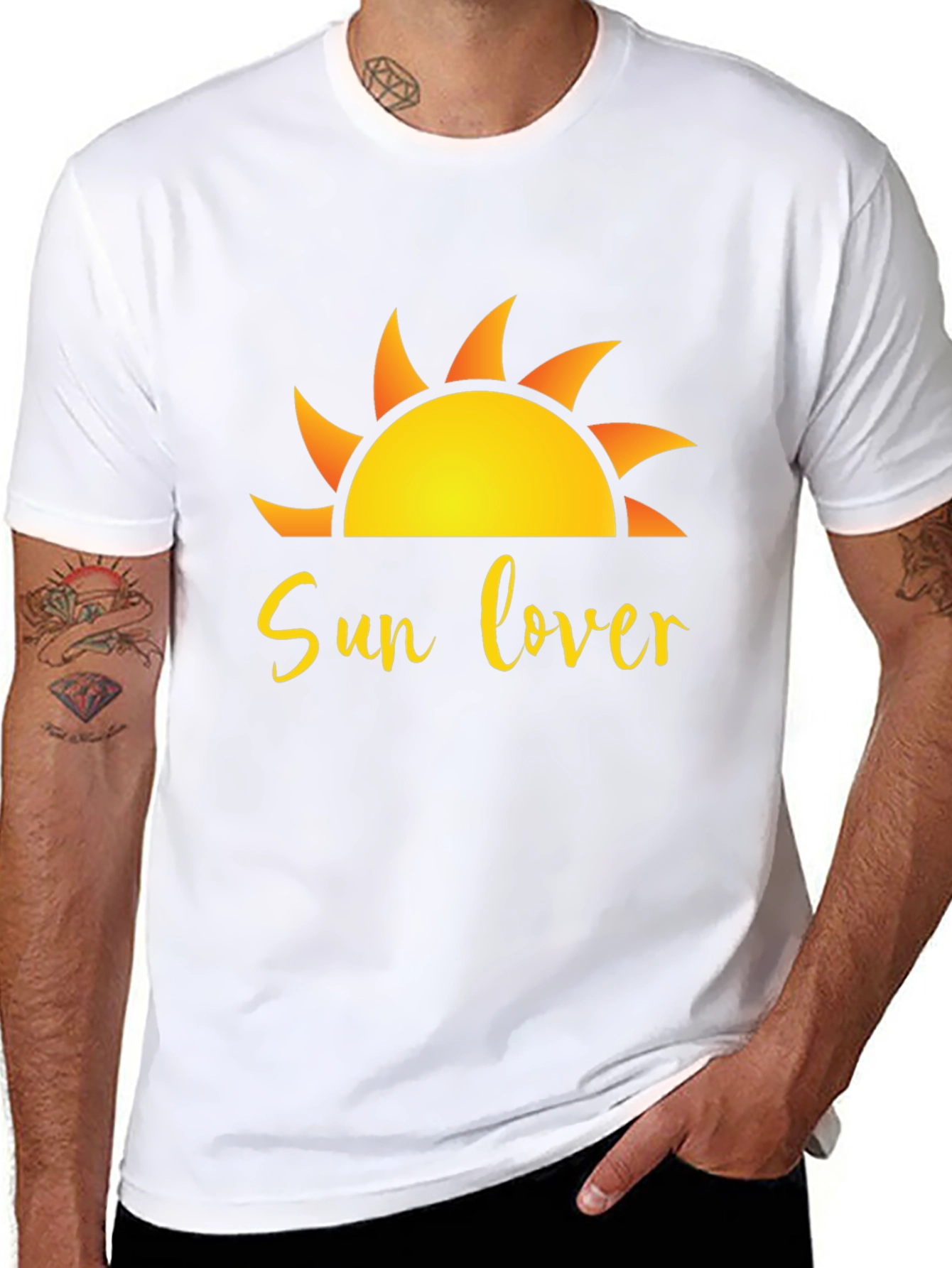 Sun Lover Graphic Black T-Shirt