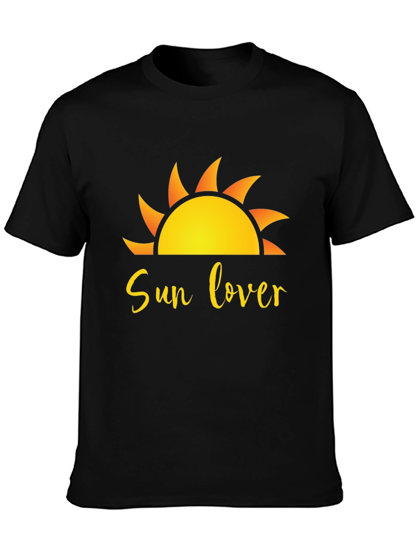 Sun Lover Graphic Black T-Shirt