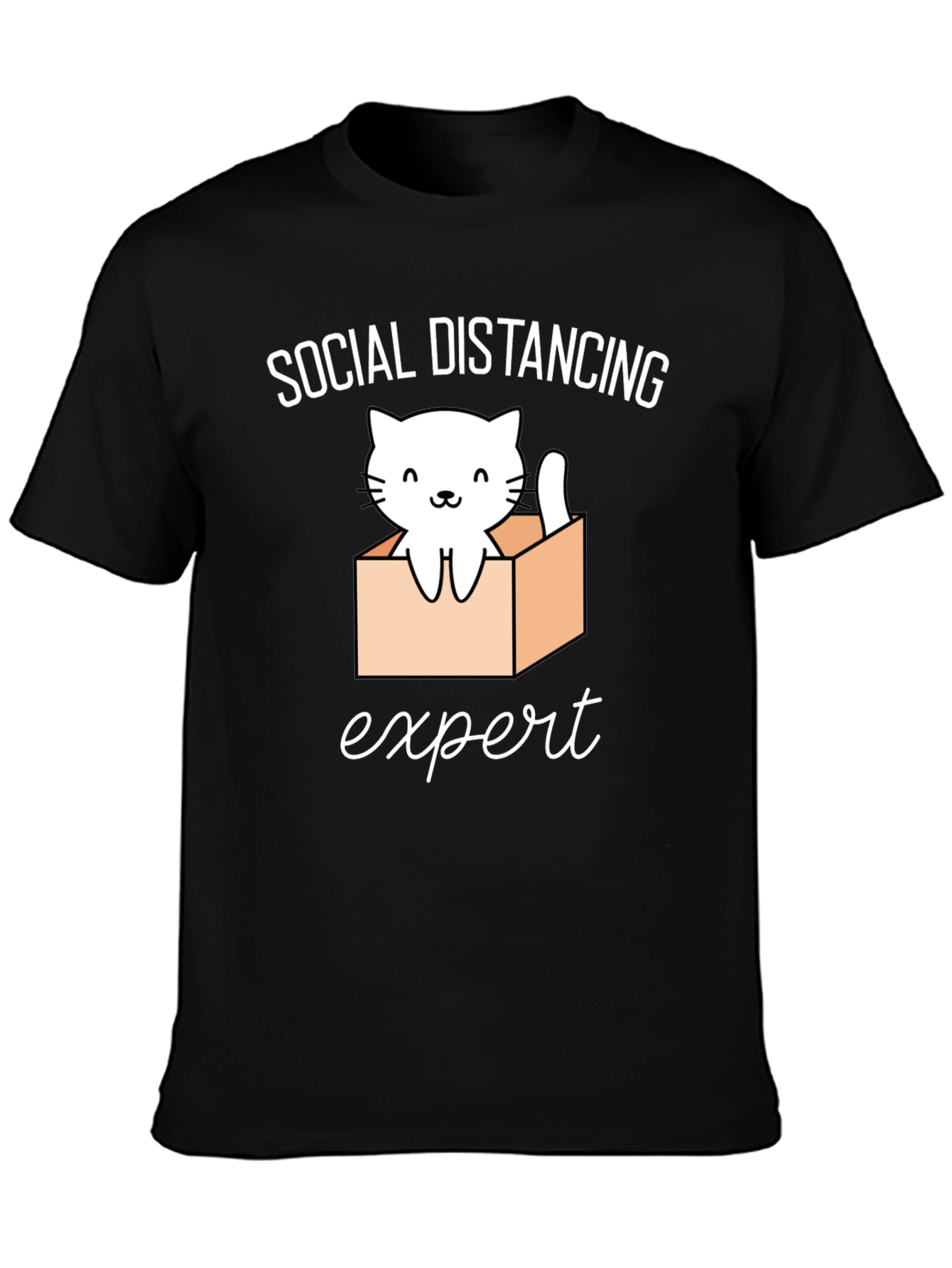 Social Distancing Expert Cat T-Shirt