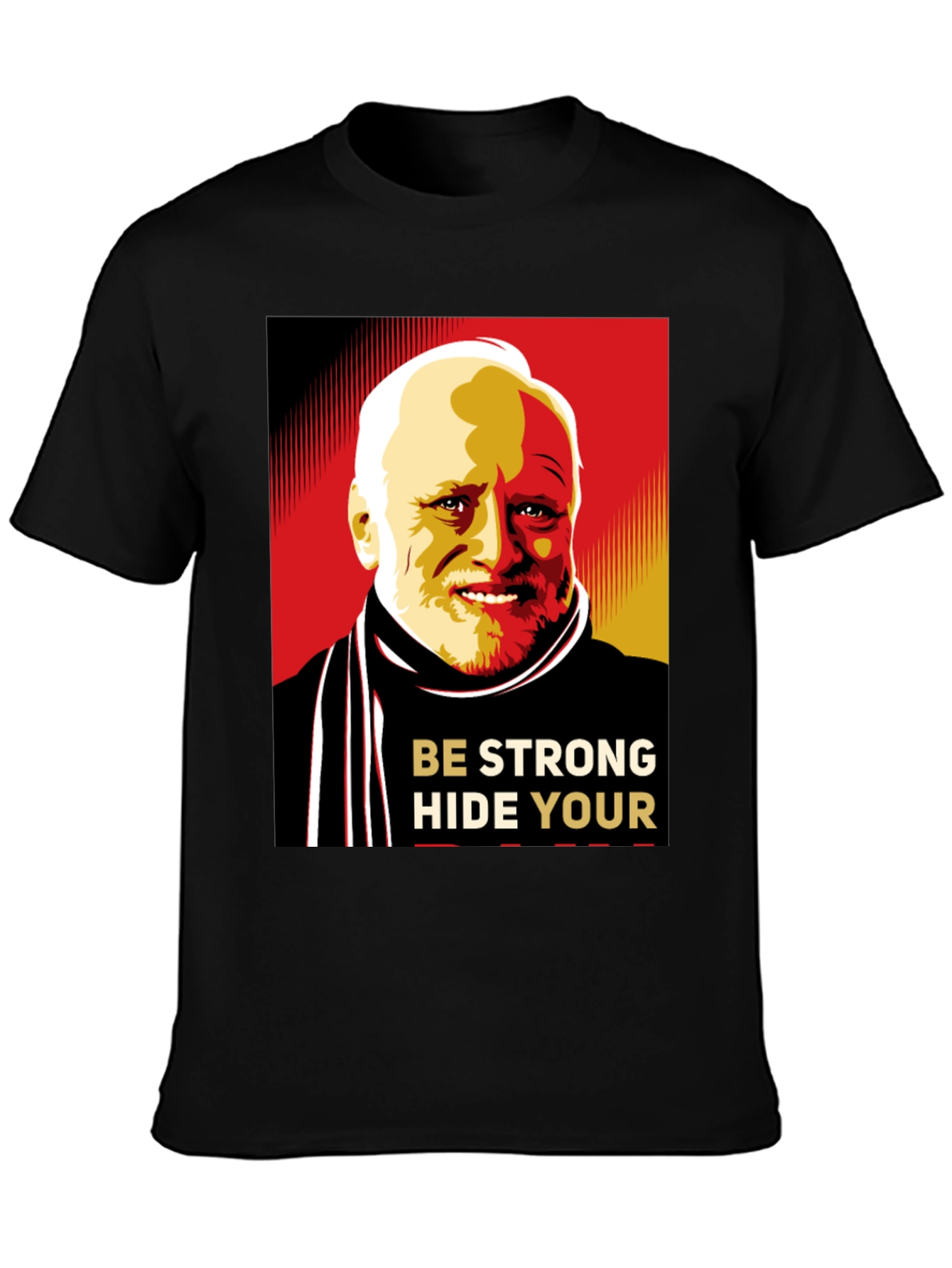 Hide Your Pain Harold Meme Black T-Shirt