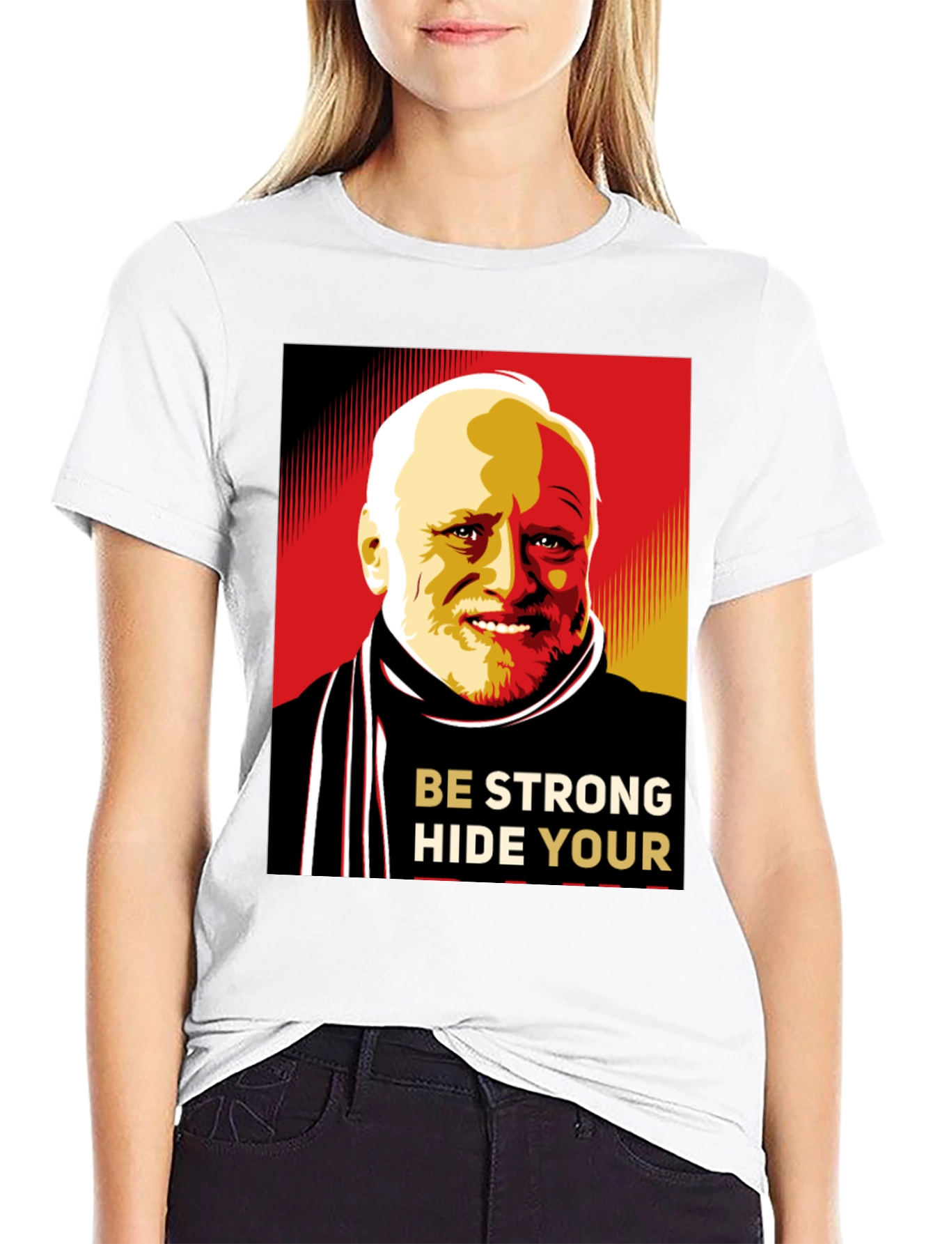 Hide Your Pain Harold Meme Black T-Shirt