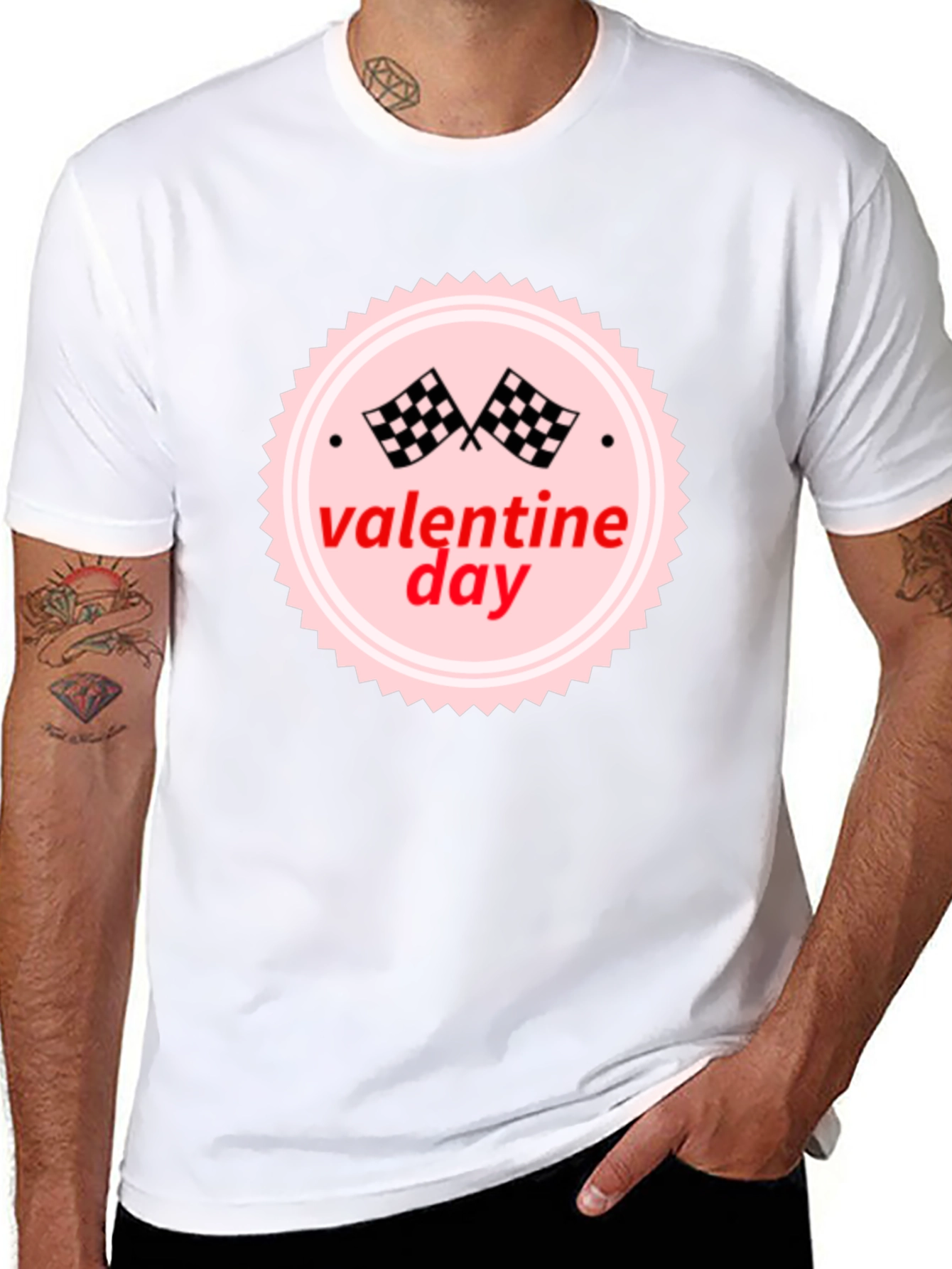 Valentines Day Racing Flag T-Shirt