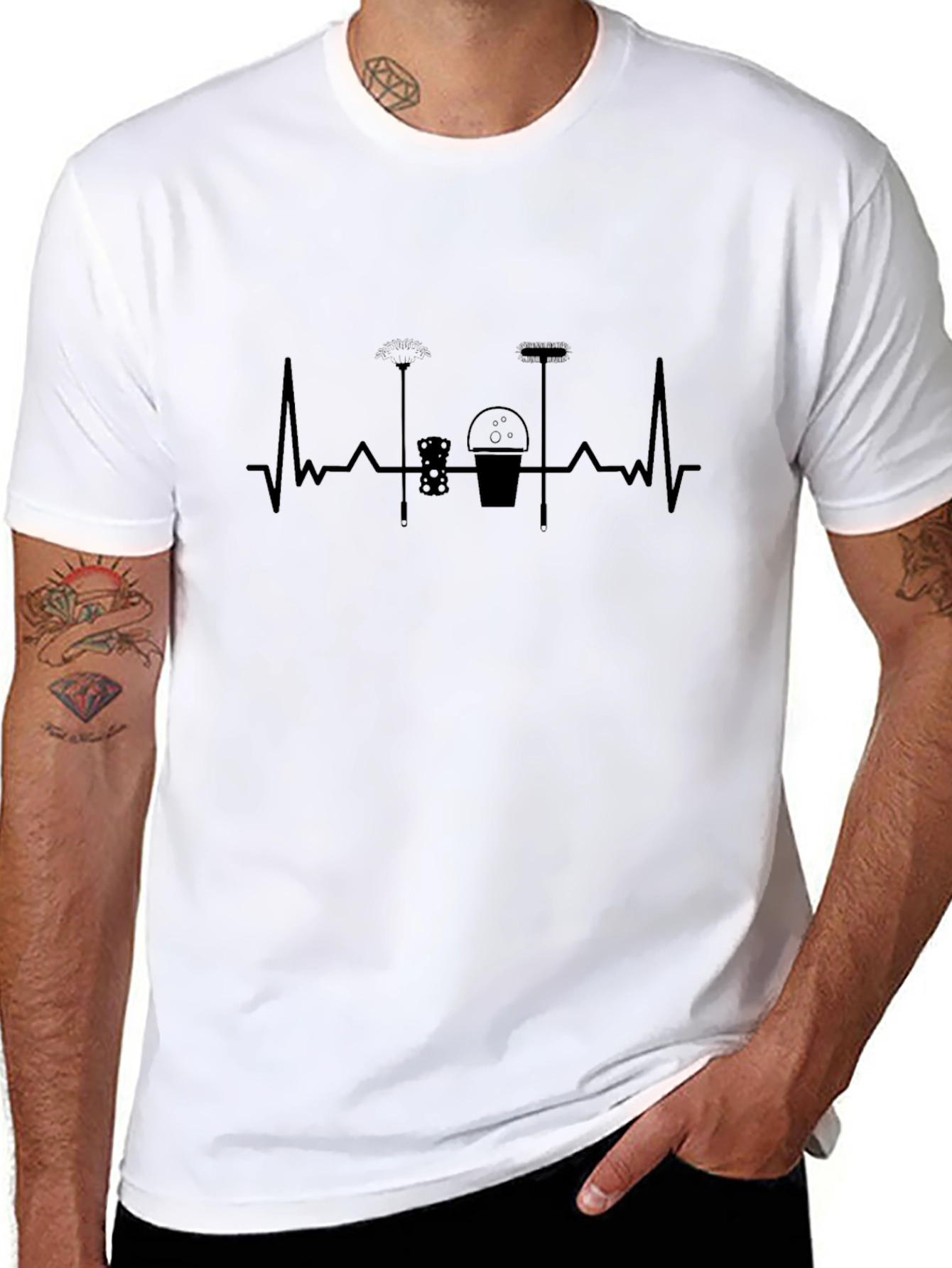 Cleaning Heartbeat T-Shirt - Black