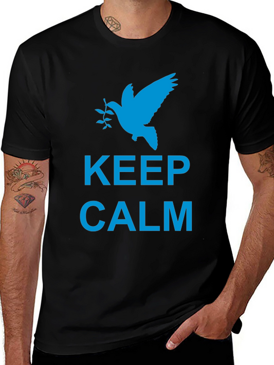 Keep Calm Peace Dove Graphic T-Shirt