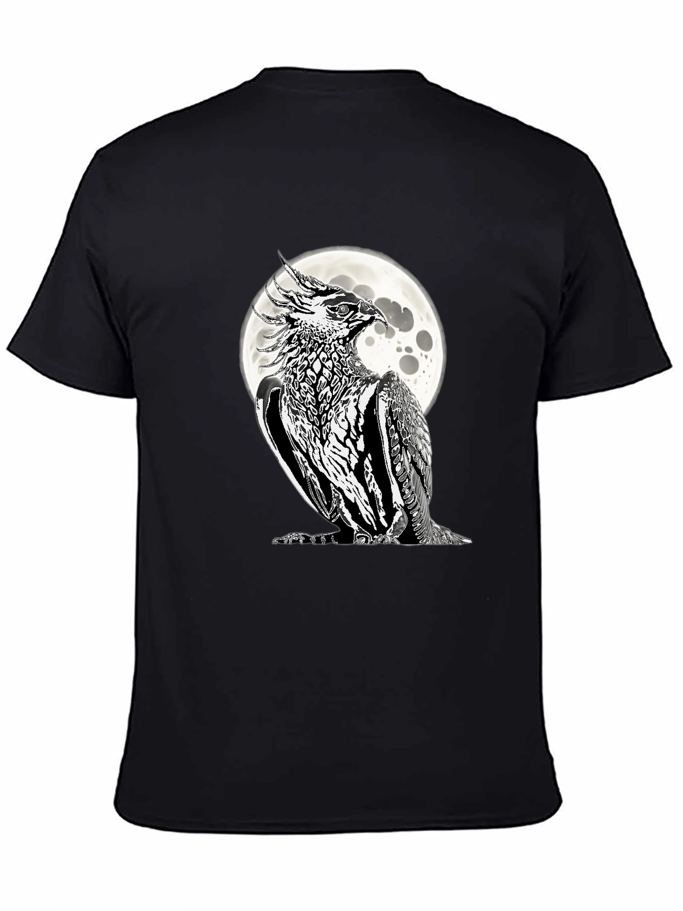 Phoenix Moon Graphic Tee - Black