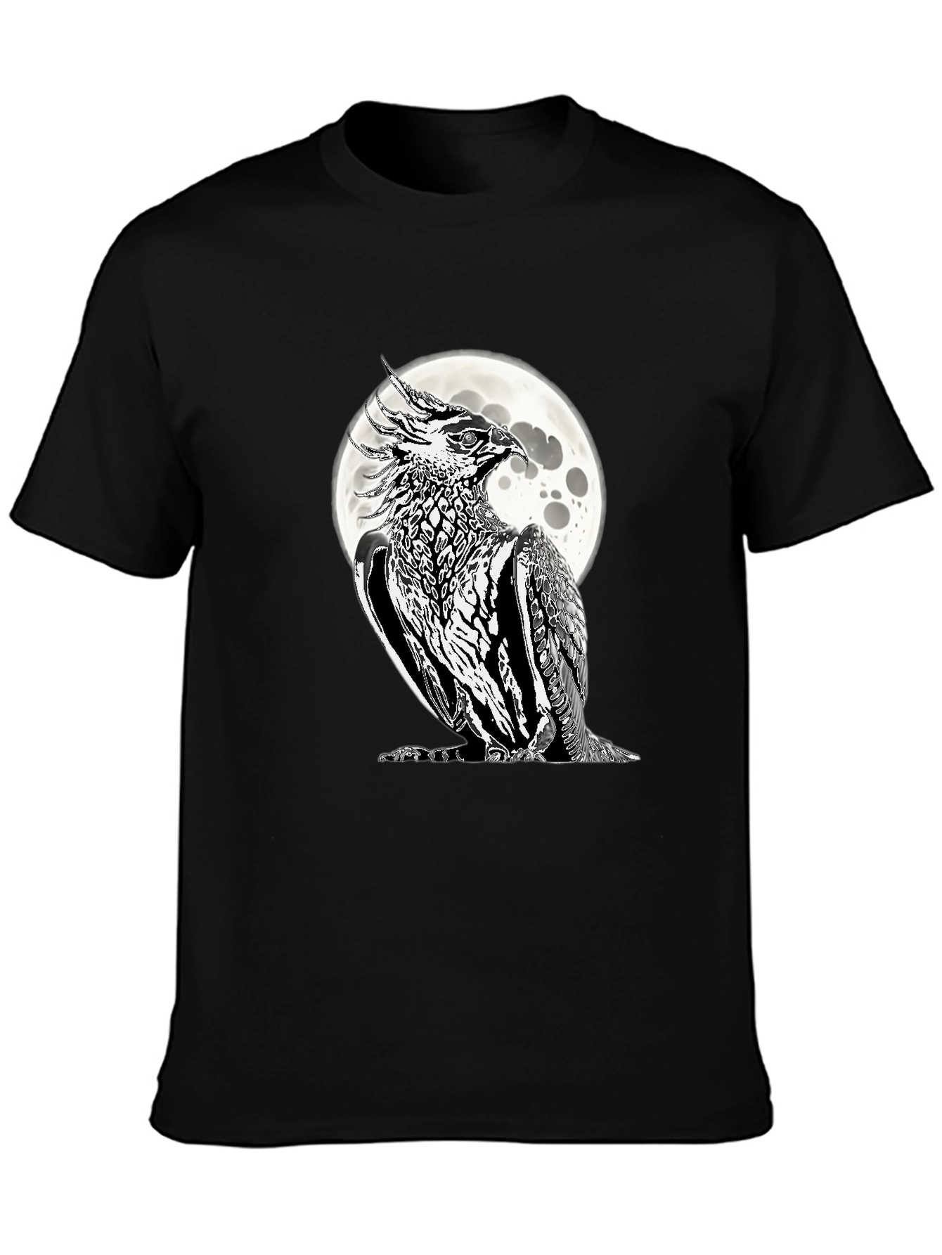 Phoenix Moon Graphic Tee - Black
