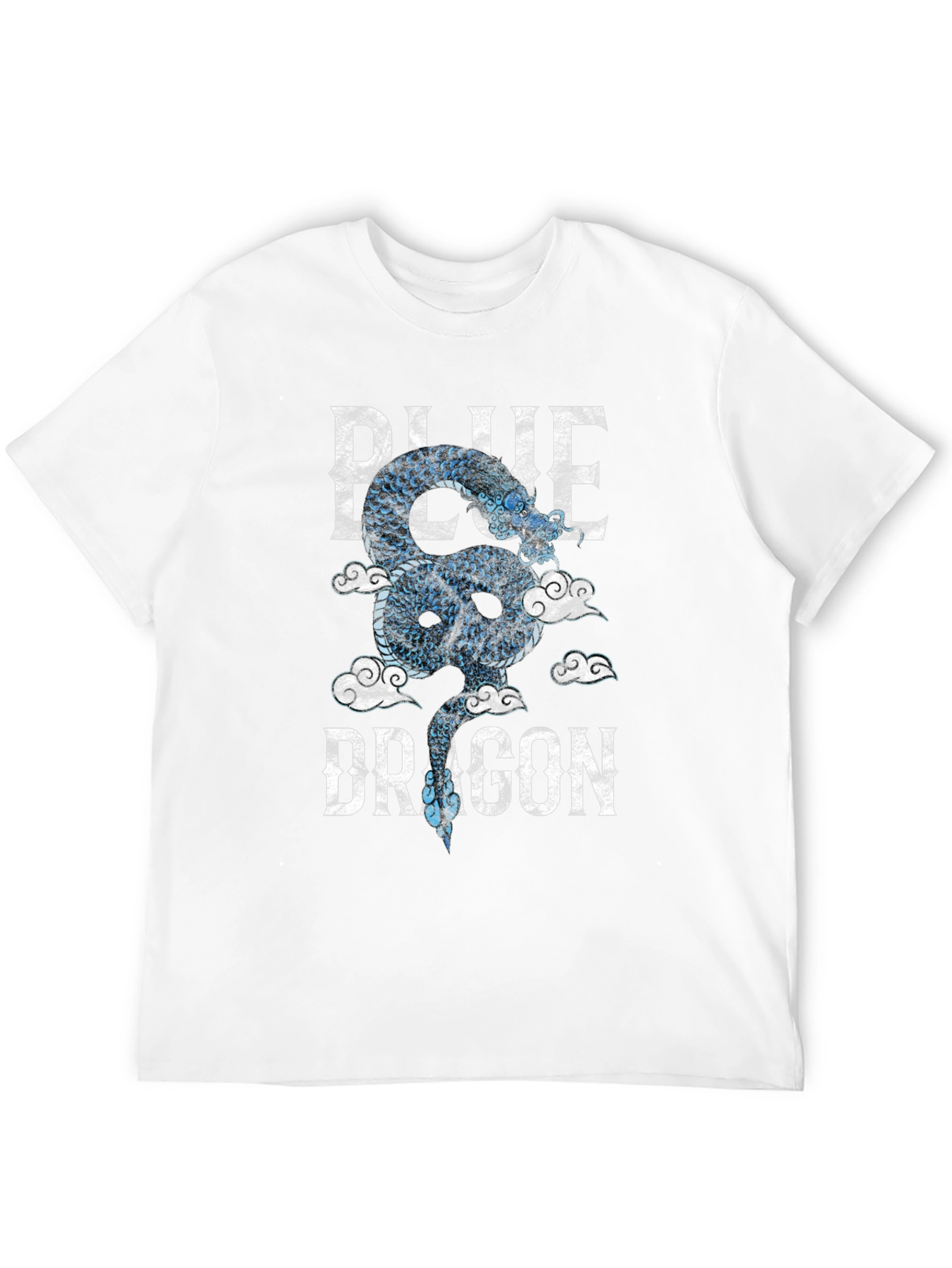 Blue Dragon Graphic Tee - Mens Black Cotton T-Shirt