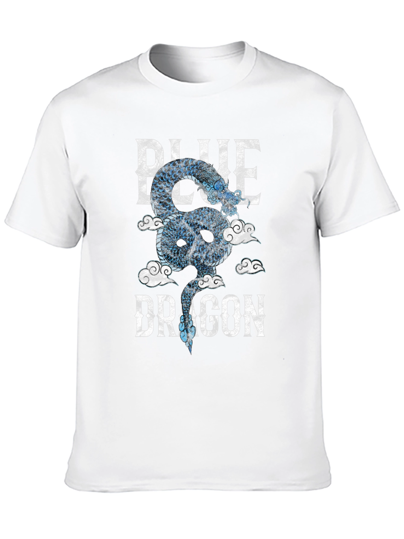 Blue Dragon Graphic Tee - Mens Black Cotton T-Shirt