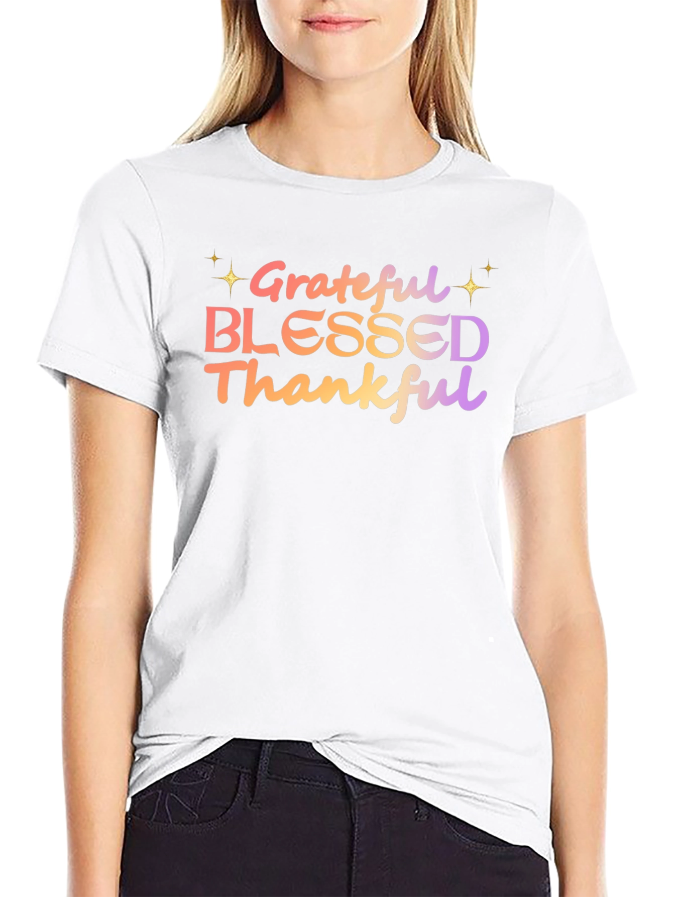 Grateful Blessed Thankful Graphic Tee