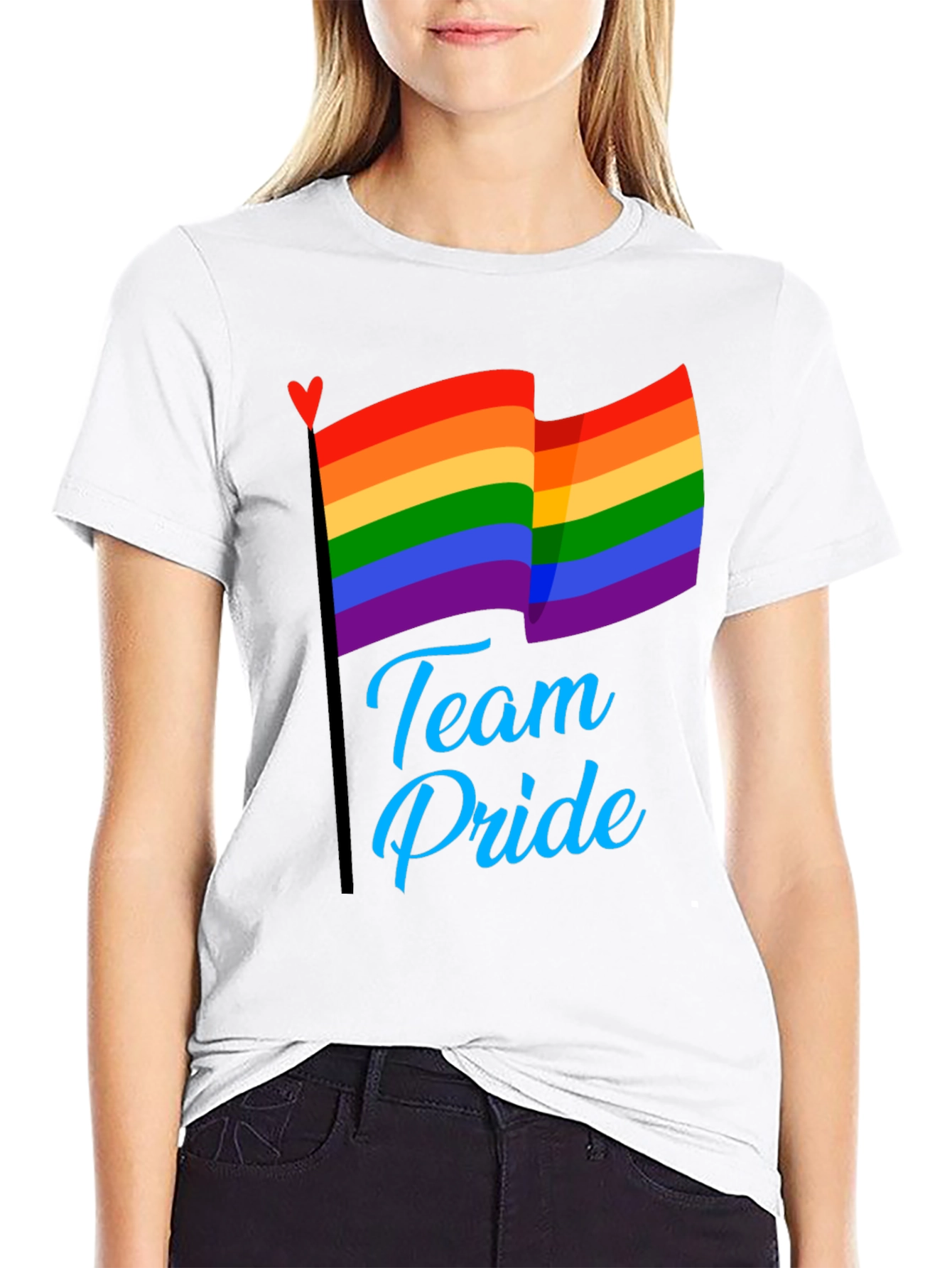 Team Pride LGBT Rainbow Flag Graphic T-Shirt