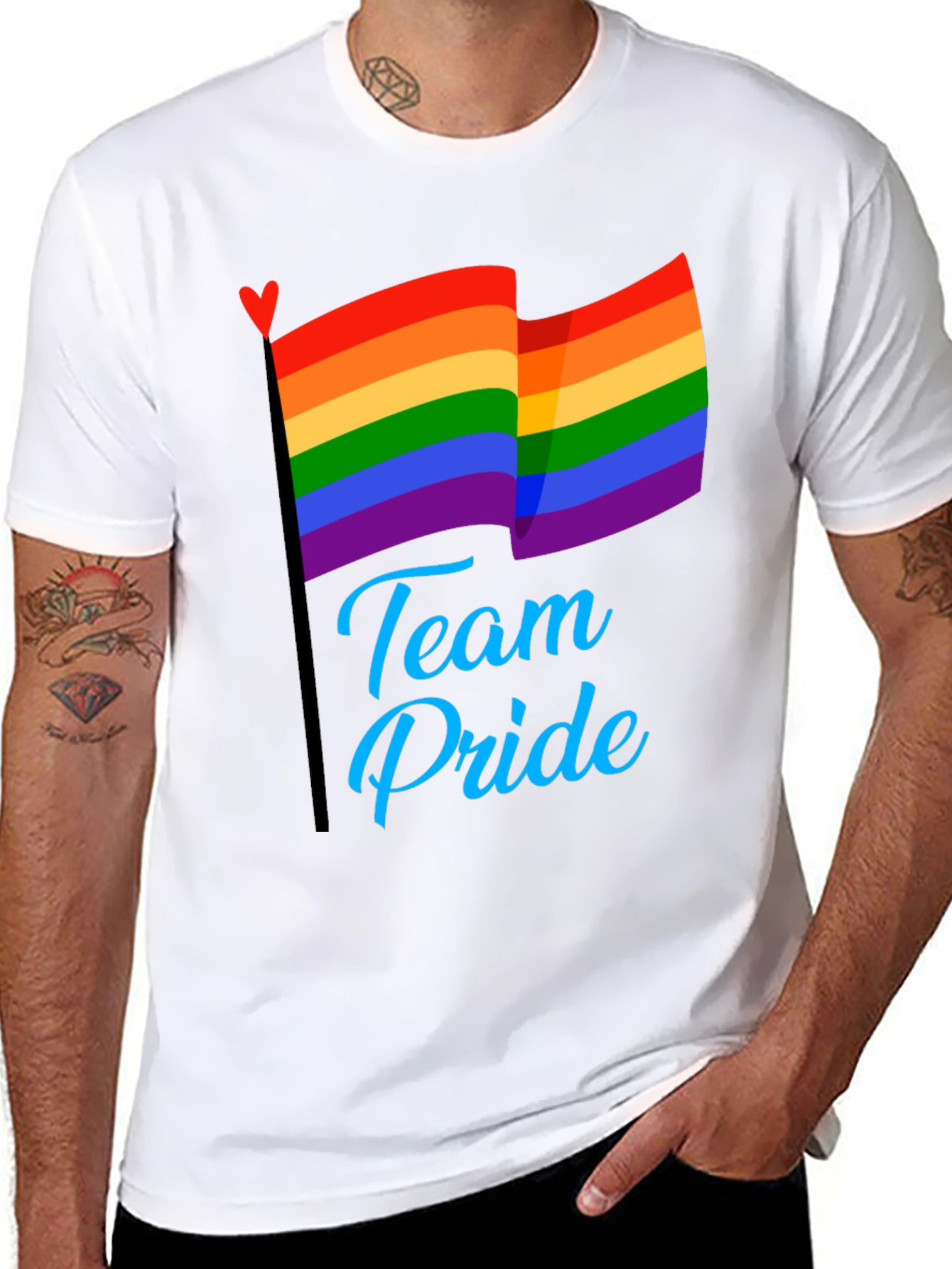 Team Pride LGBT Rainbow Flag Graphic T-Shirt