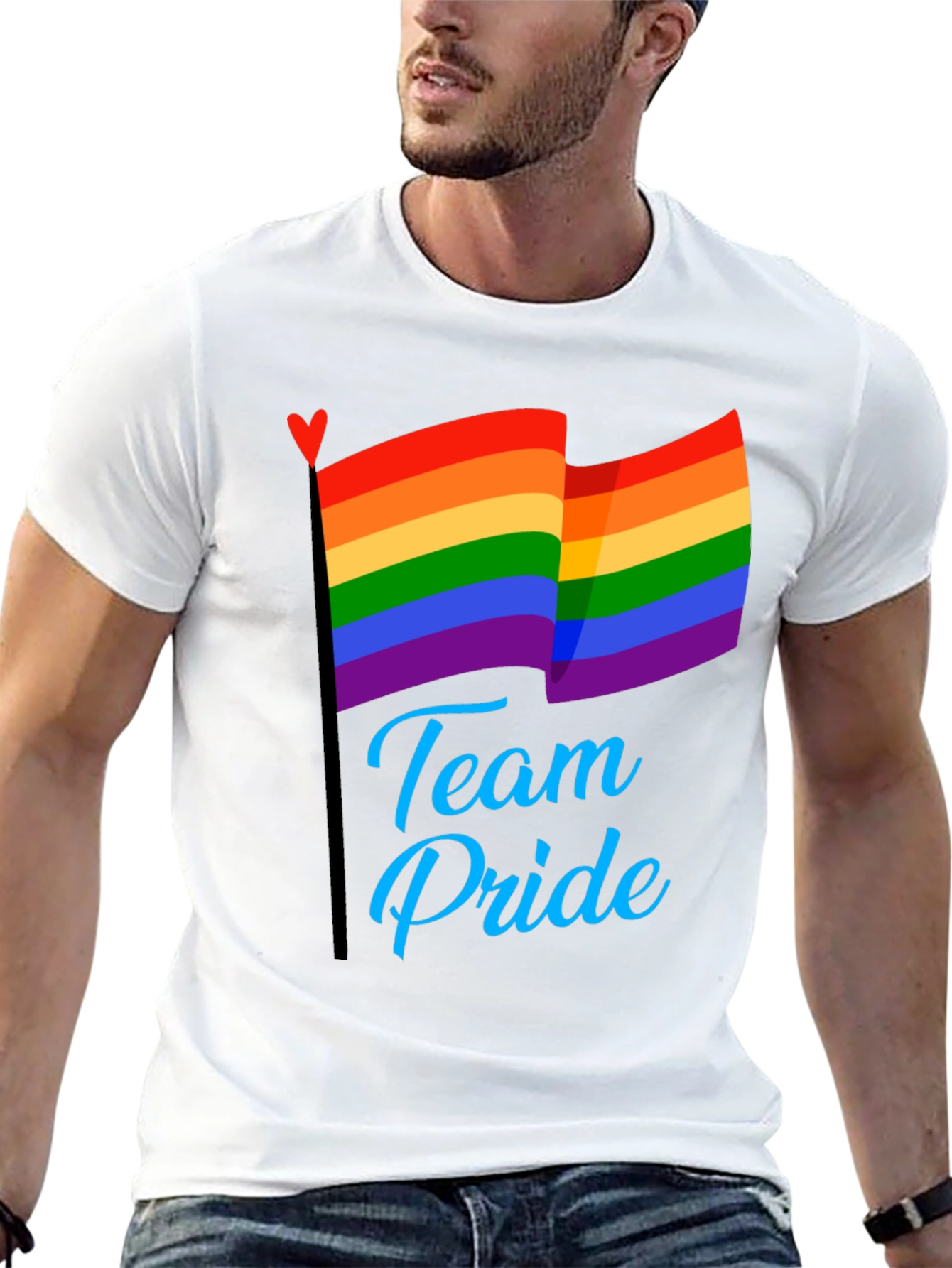 Team Pride LGBT Rainbow Flag Graphic T-Shirt