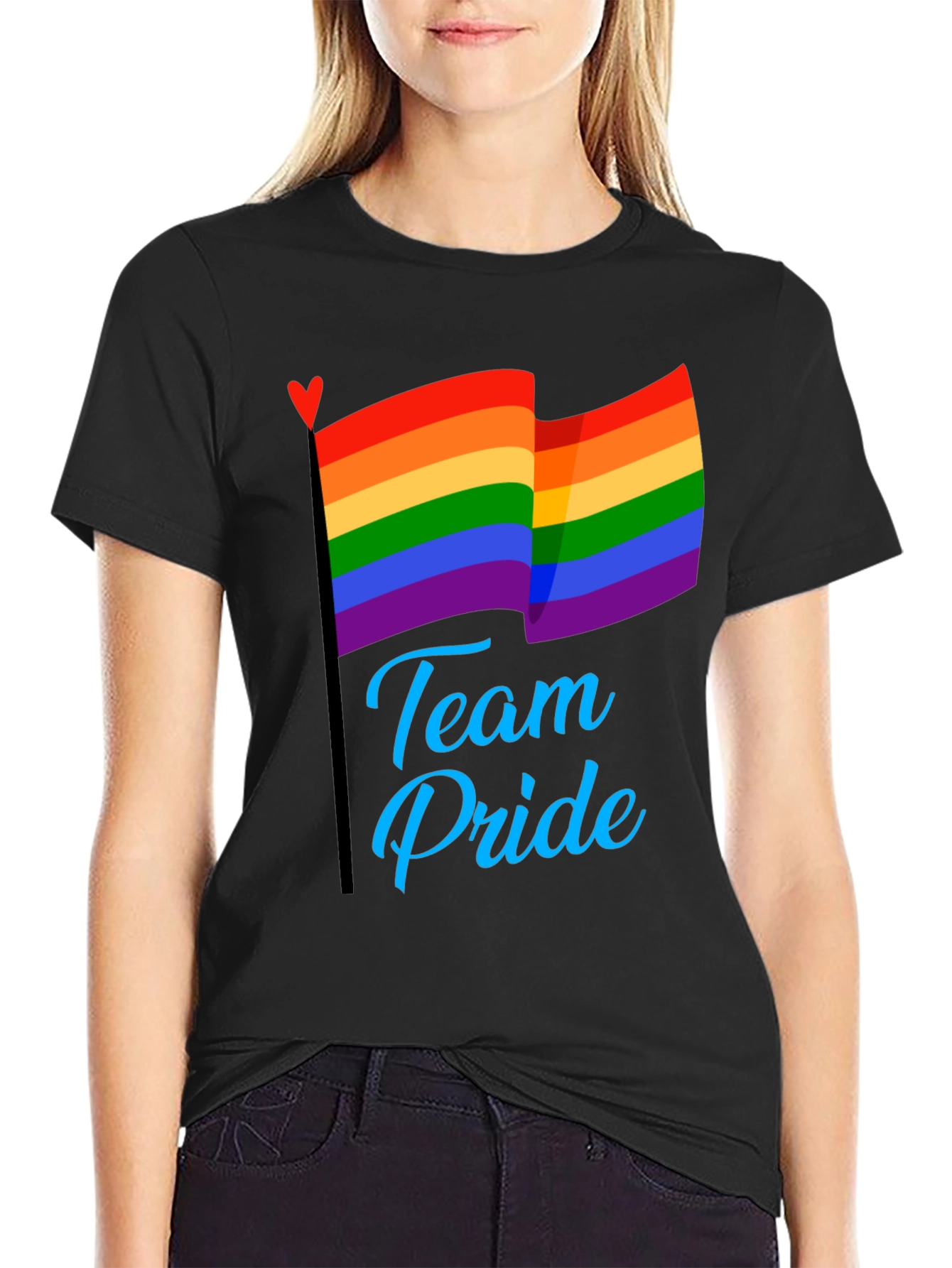 Team Pride LGBT Rainbow Flag Graphic T-Shirt