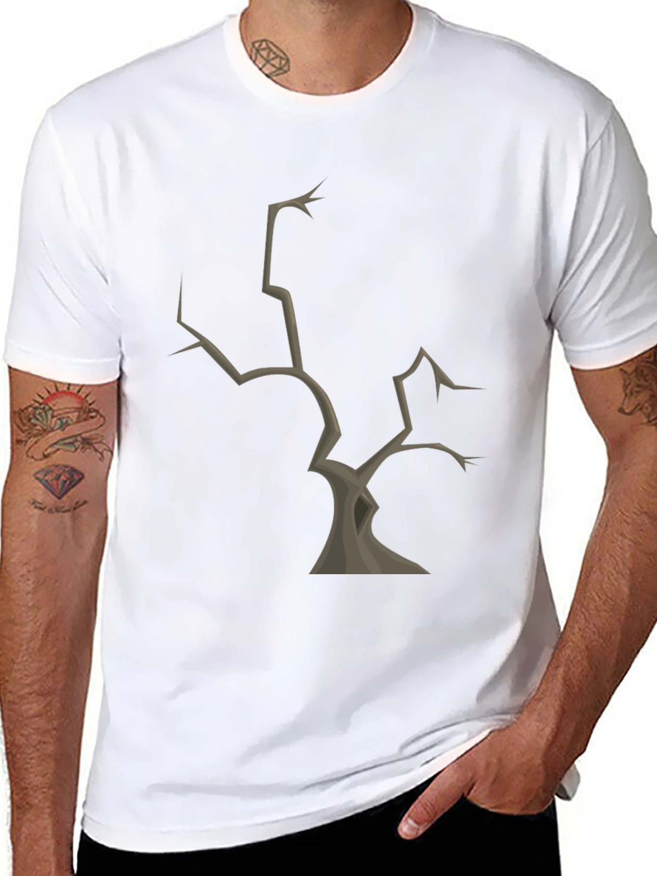 Spooky Tree Graphic T-Shirt - Black