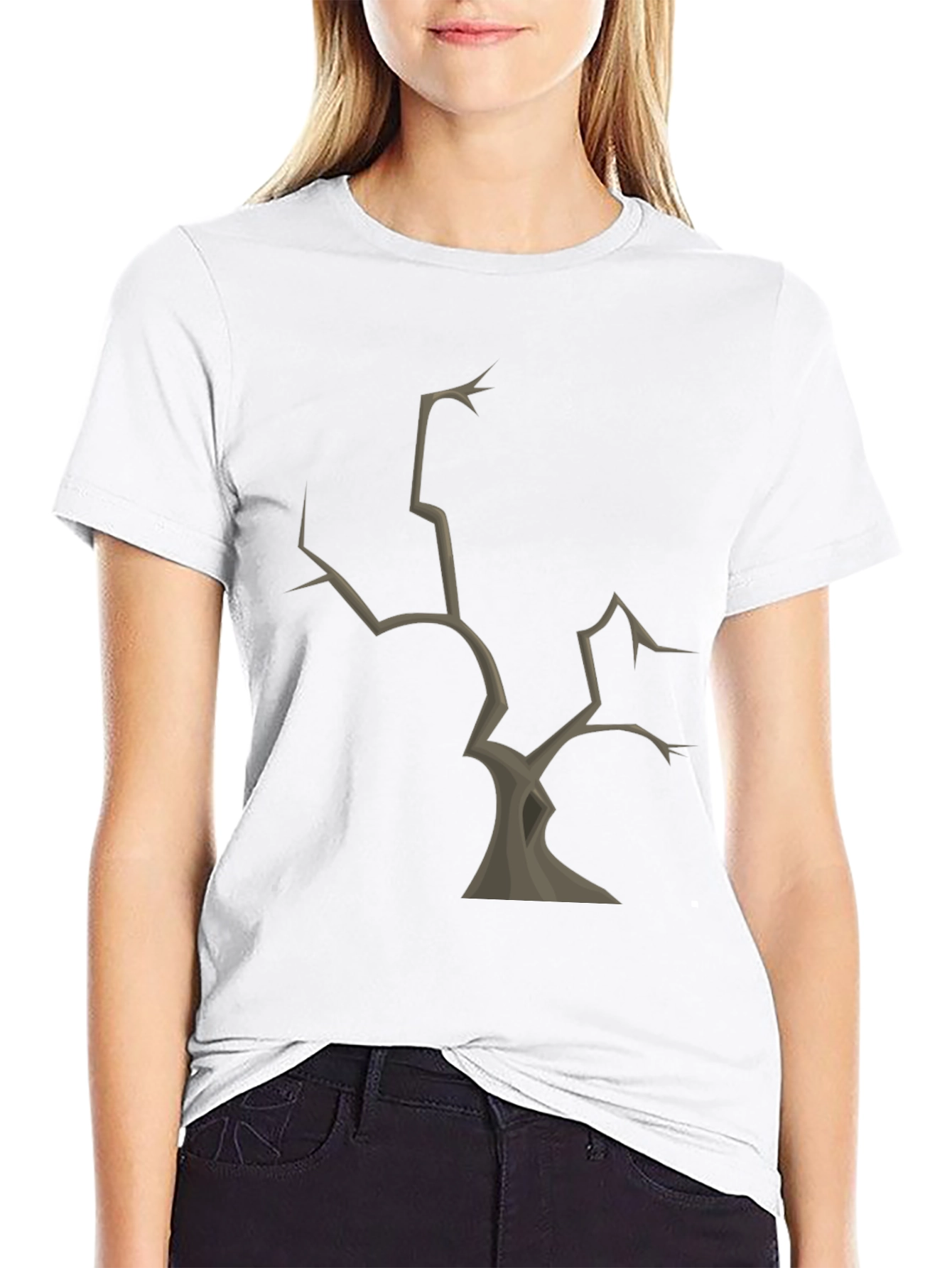 Spooky Tree Graphic T-Shirt - Black