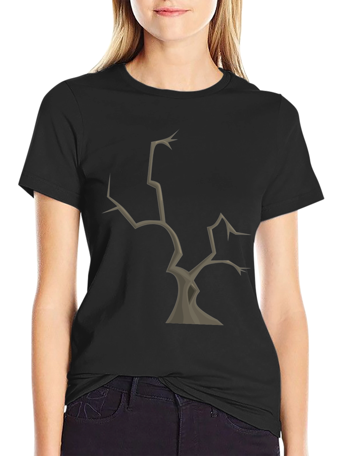 Spooky Tree Graphic T-Shirt - Black