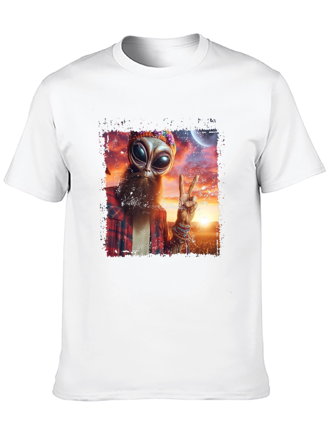Hippie Alien T-Shirt - Peace & Style