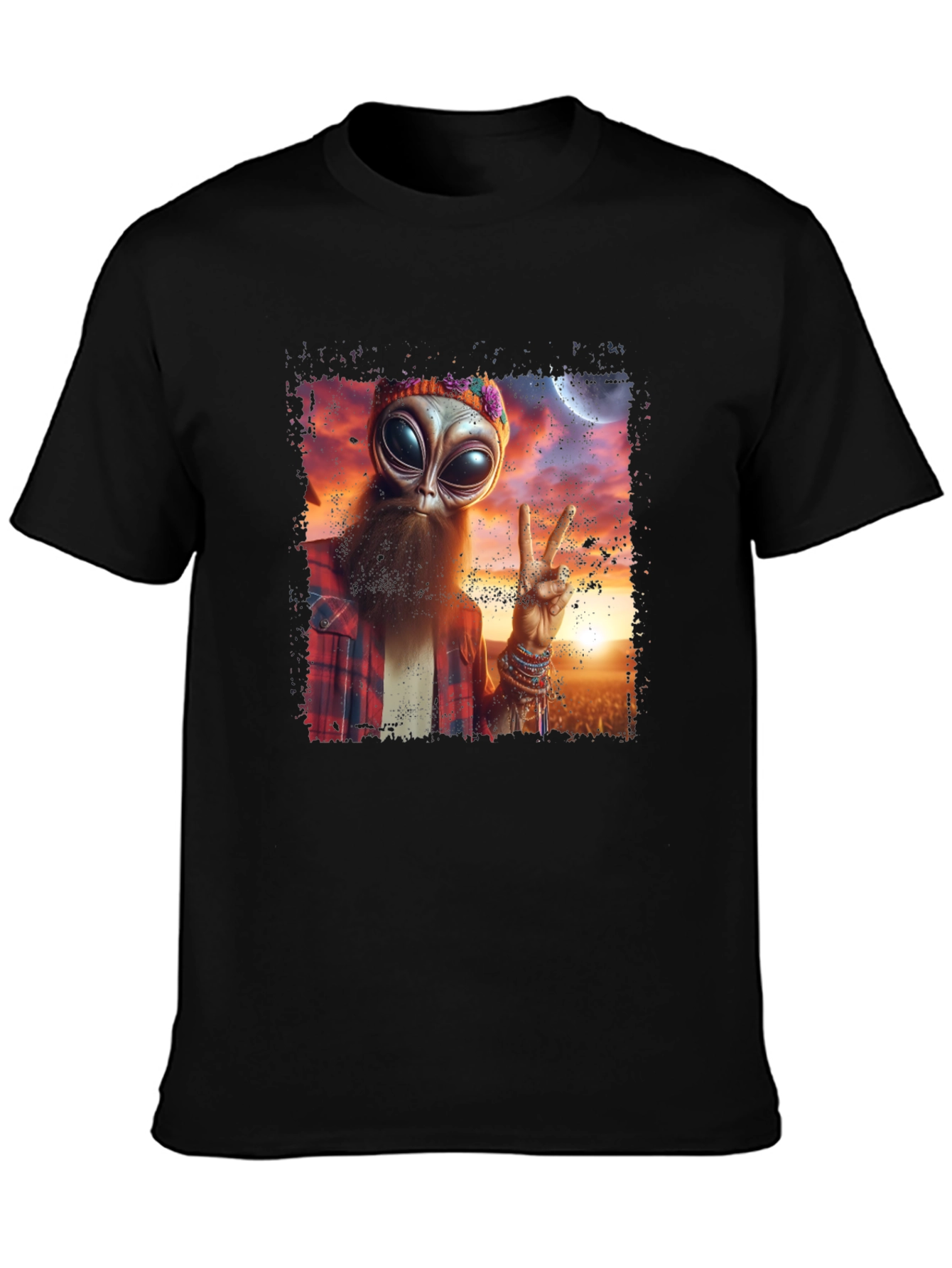 Hippie Alien T-Shirt - Peace & Style