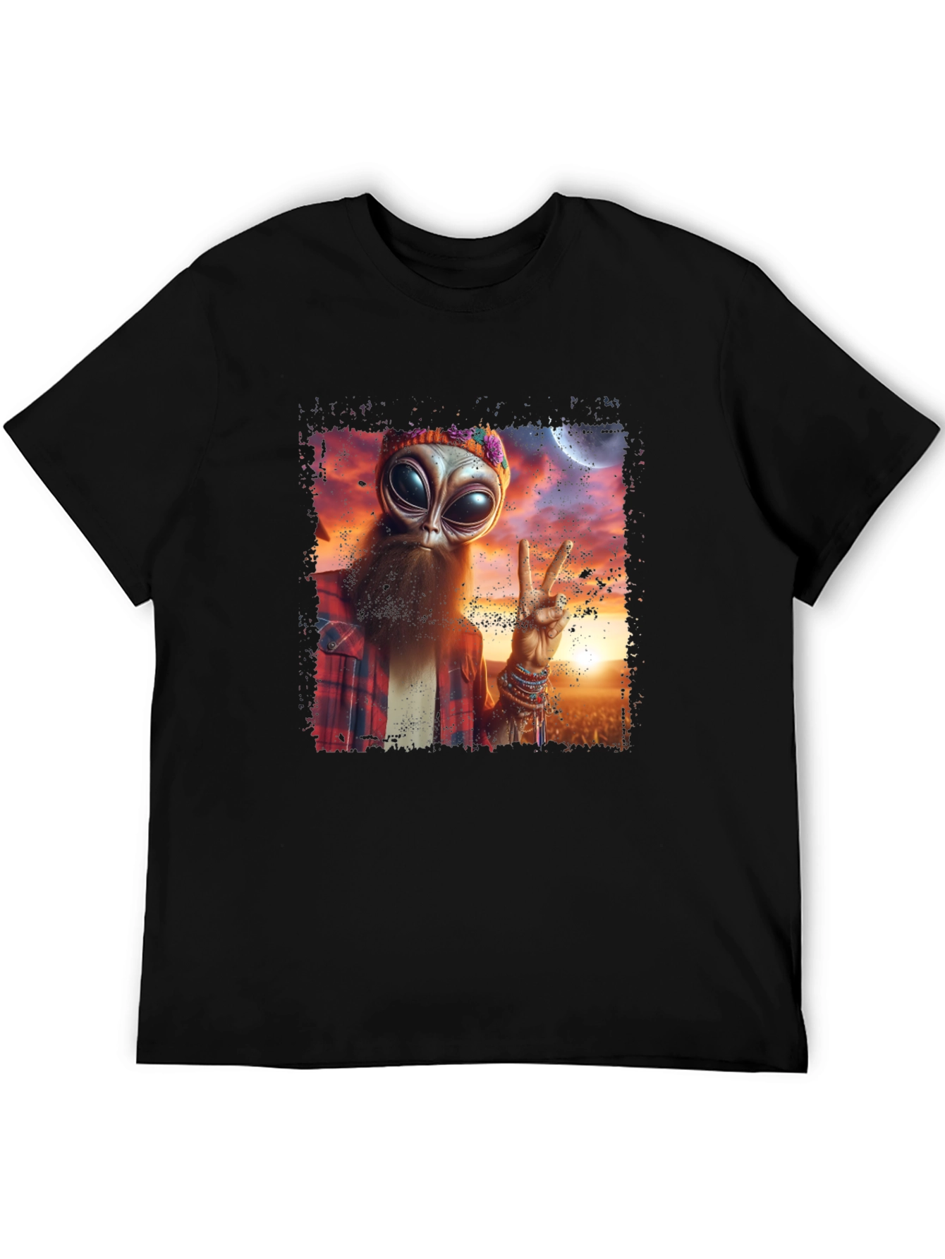 Hippie Alien T-Shirt - Peace & Style