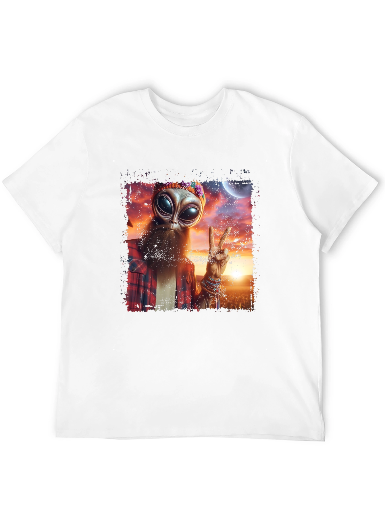 Hippie Alien T-Shirt - Peace & Style