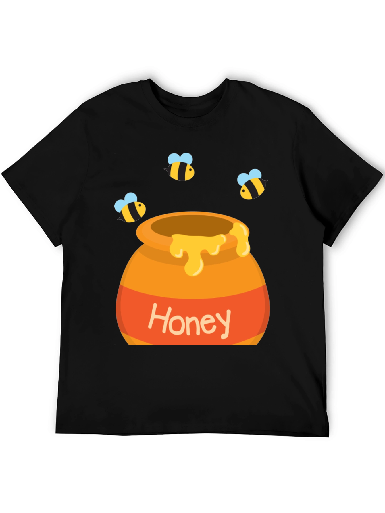 Honey Pot and Bee T-Shirt - Cartoon Design
