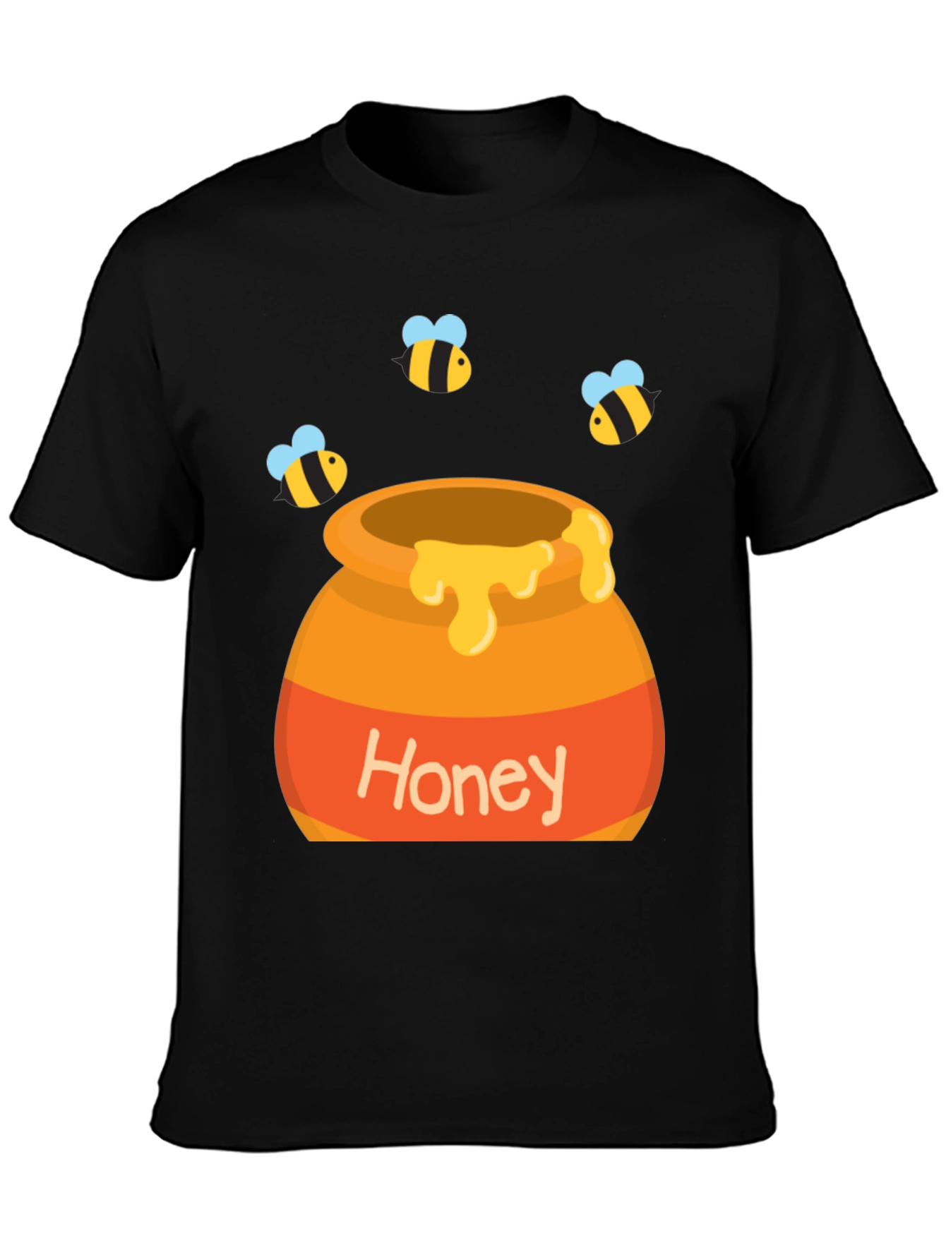 Honey Pot and Bee T-Shirt - Cartoon Design