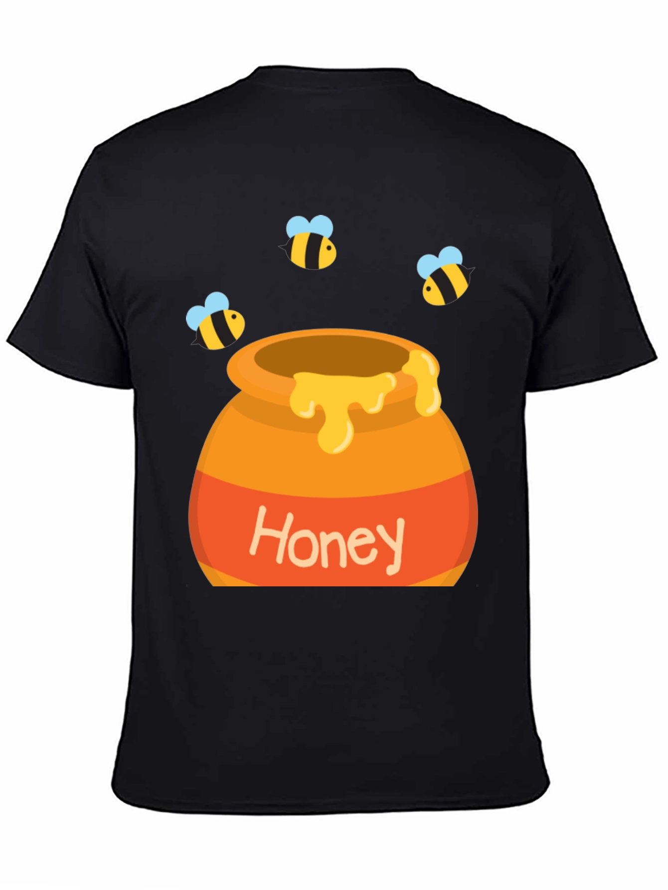 Honey Pot and Bee T-Shirt - Cartoon Design