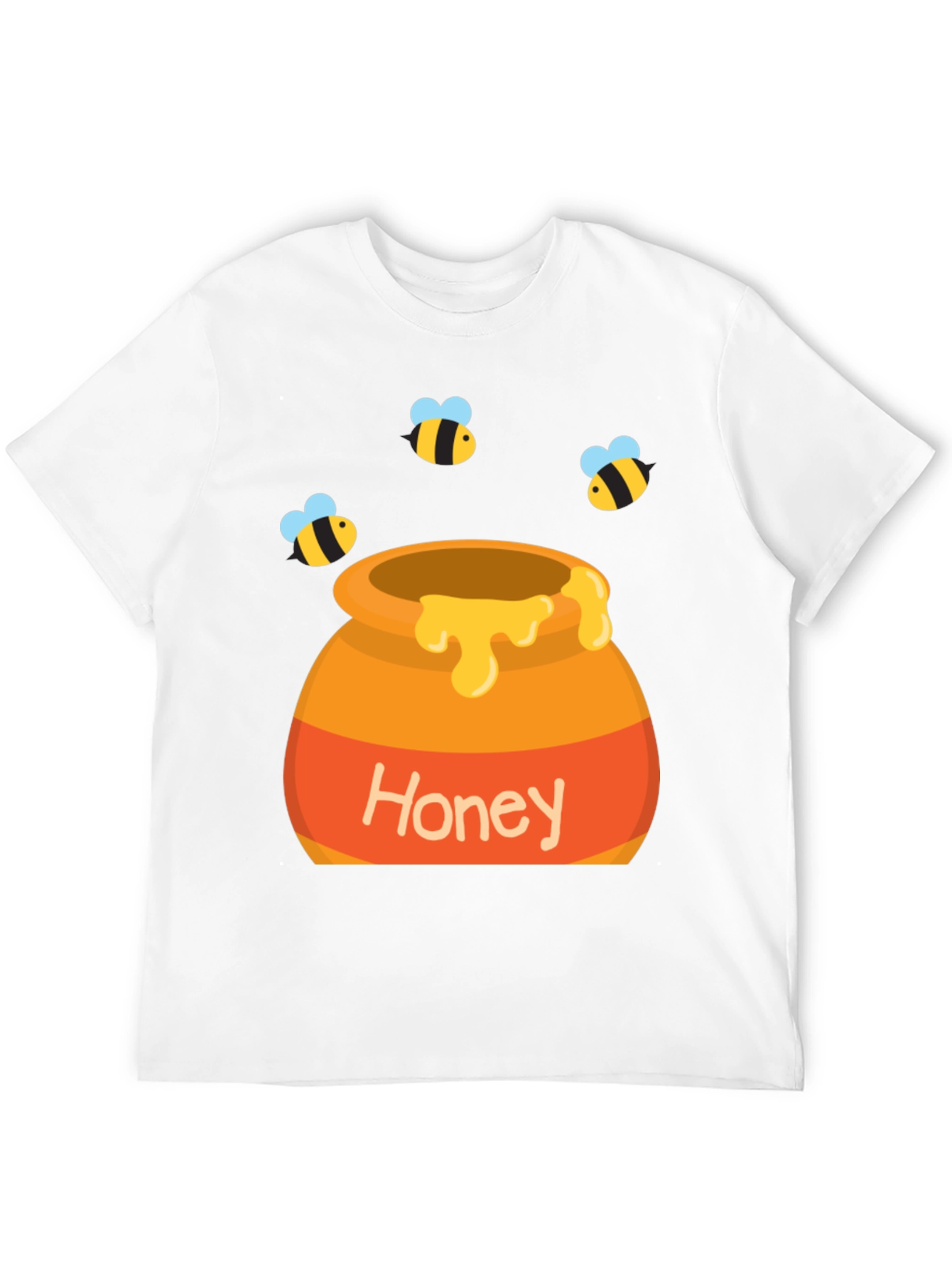 Honey Pot and Bee T-Shirt - Cartoon Design