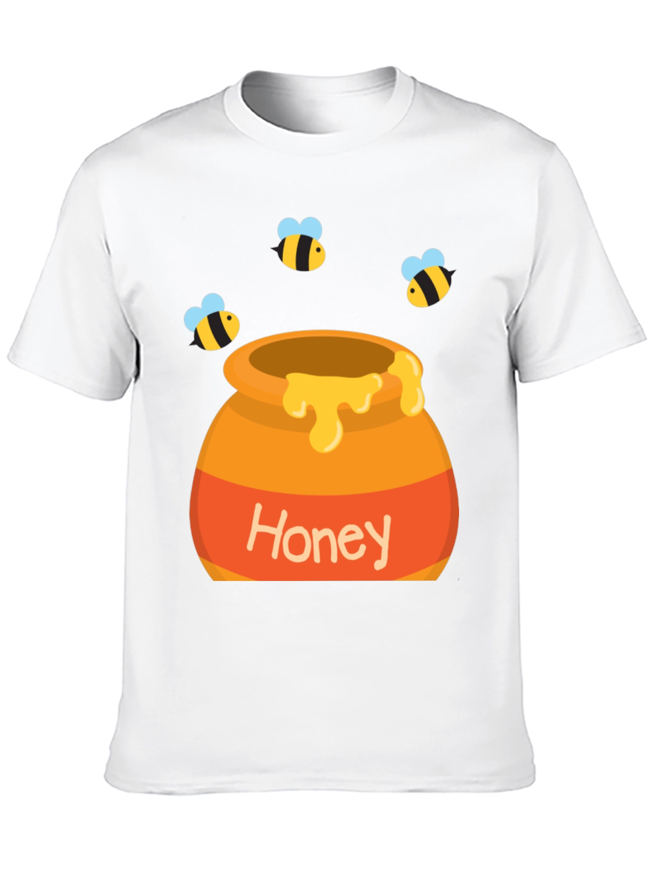 Honey Pot and Bee T-Shirt - Cartoon Design