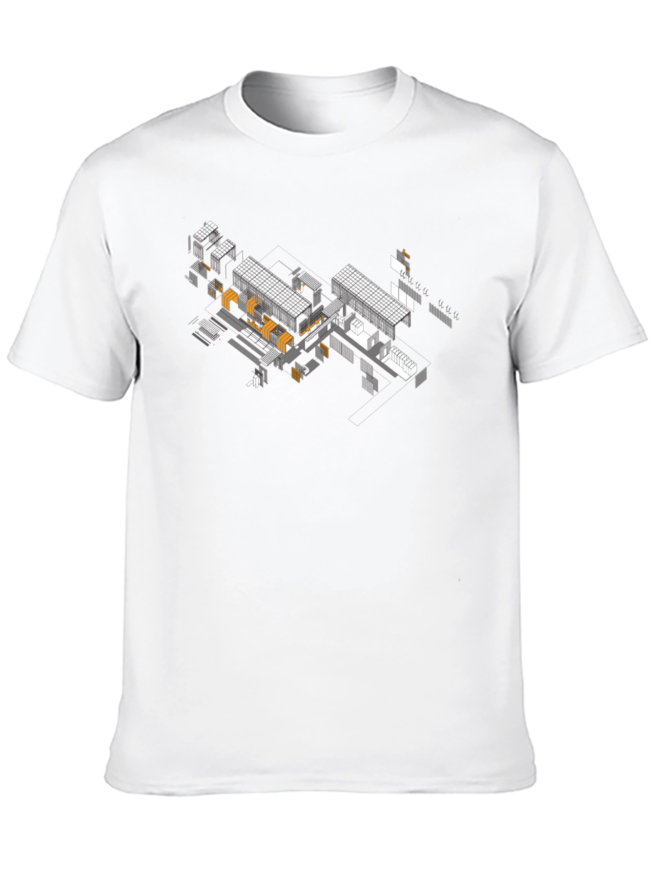 Architectural Isometric Design Black T-Shirt