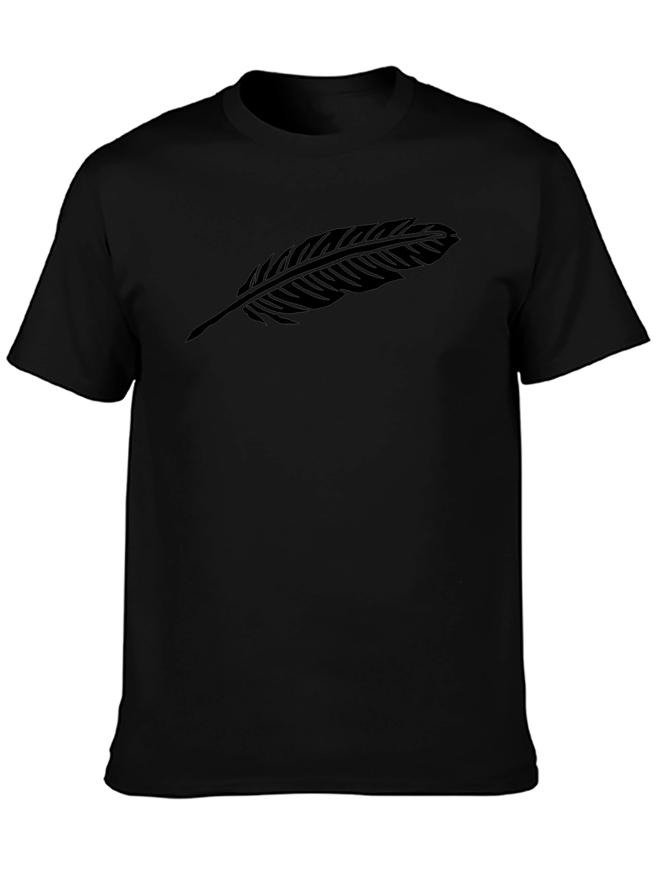 Black Feather Graphic Tee - Stylish and Comfortable