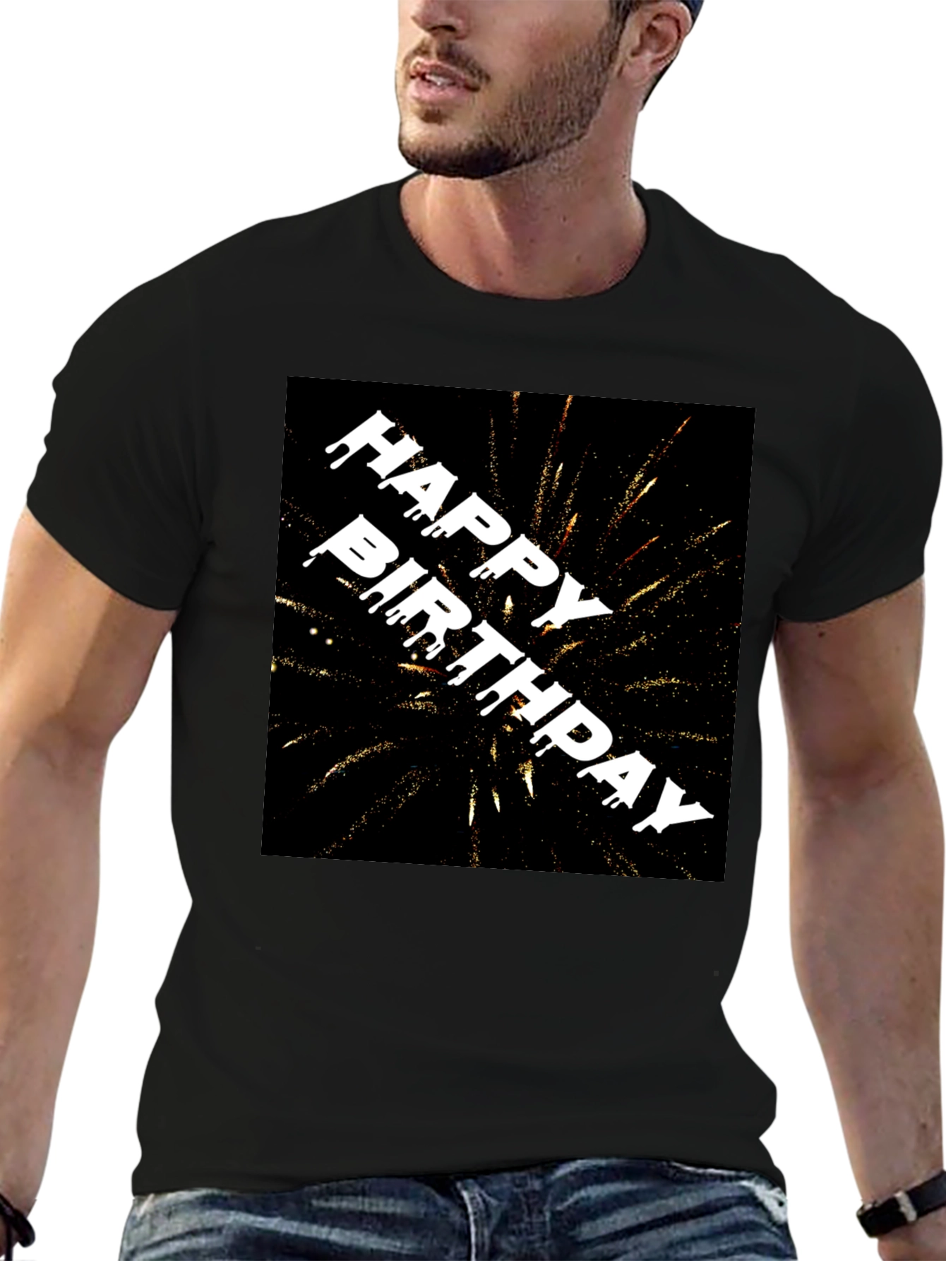 Happy Birthday Fireworks Graphic Tee