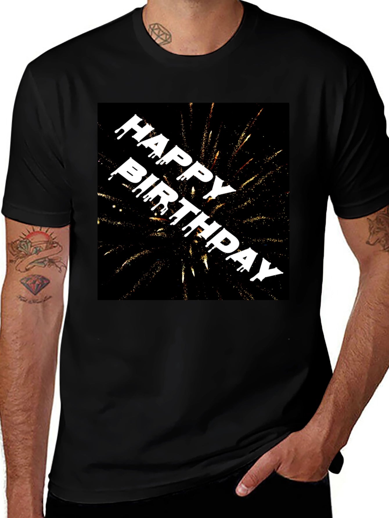 Happy Birthday Fireworks Graphic Tee