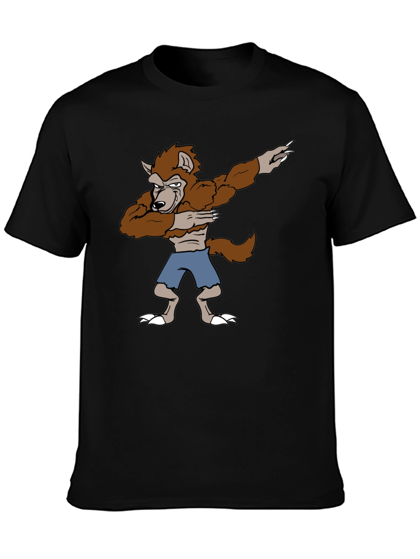 Dabbing Werewolf Graphic T-Shirt - Funny Halloween Tee