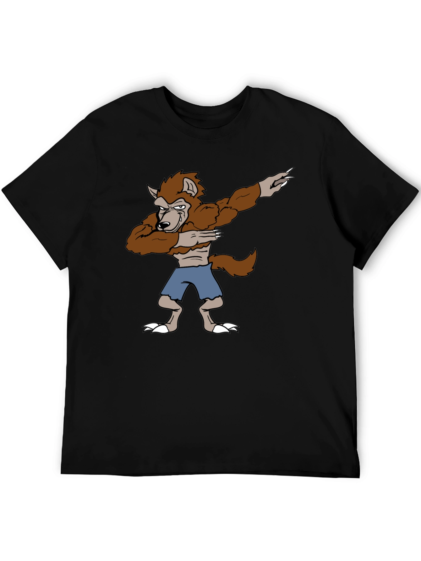 Dabbing Werewolf Graphic T-Shirt - Funny Halloween Tee