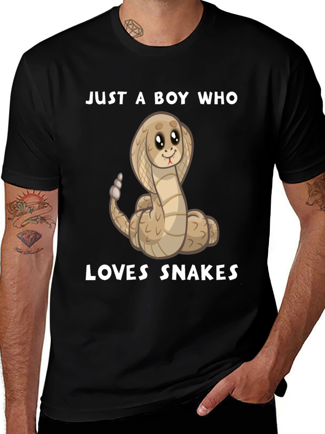 Boys Snake Lover T-Shirt - Cute Cartoon Cobra
