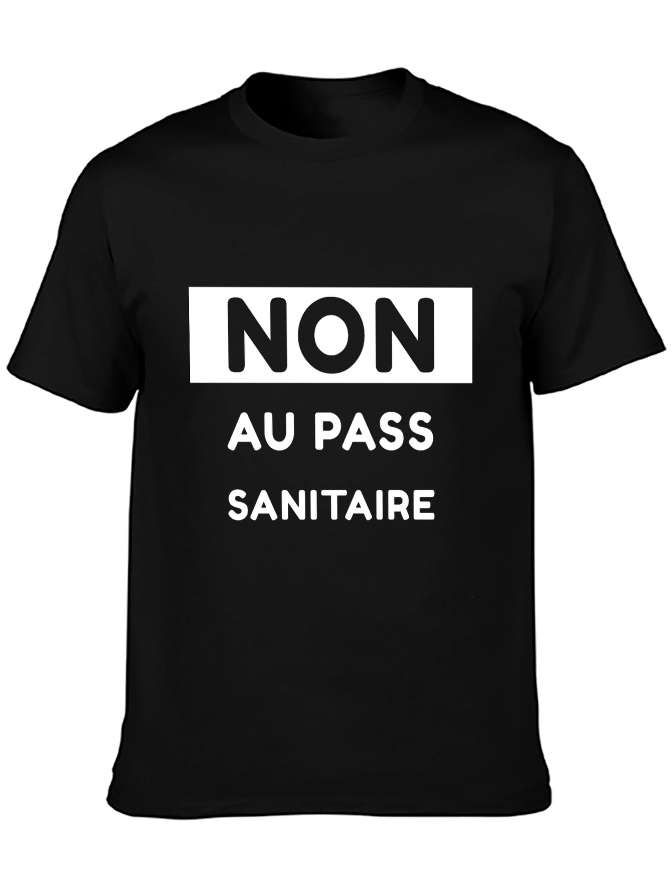 Non Au Pass Sanitaire Black Graphic Tee