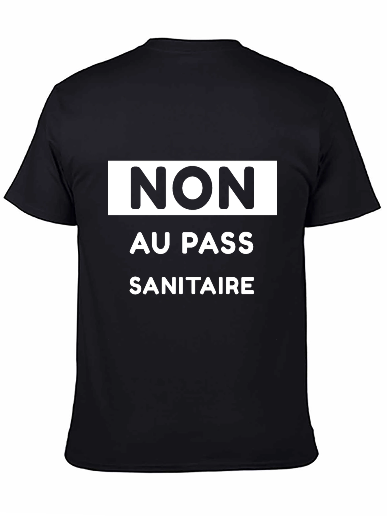 Non Au Pass Sanitaire Black Graphic Tee