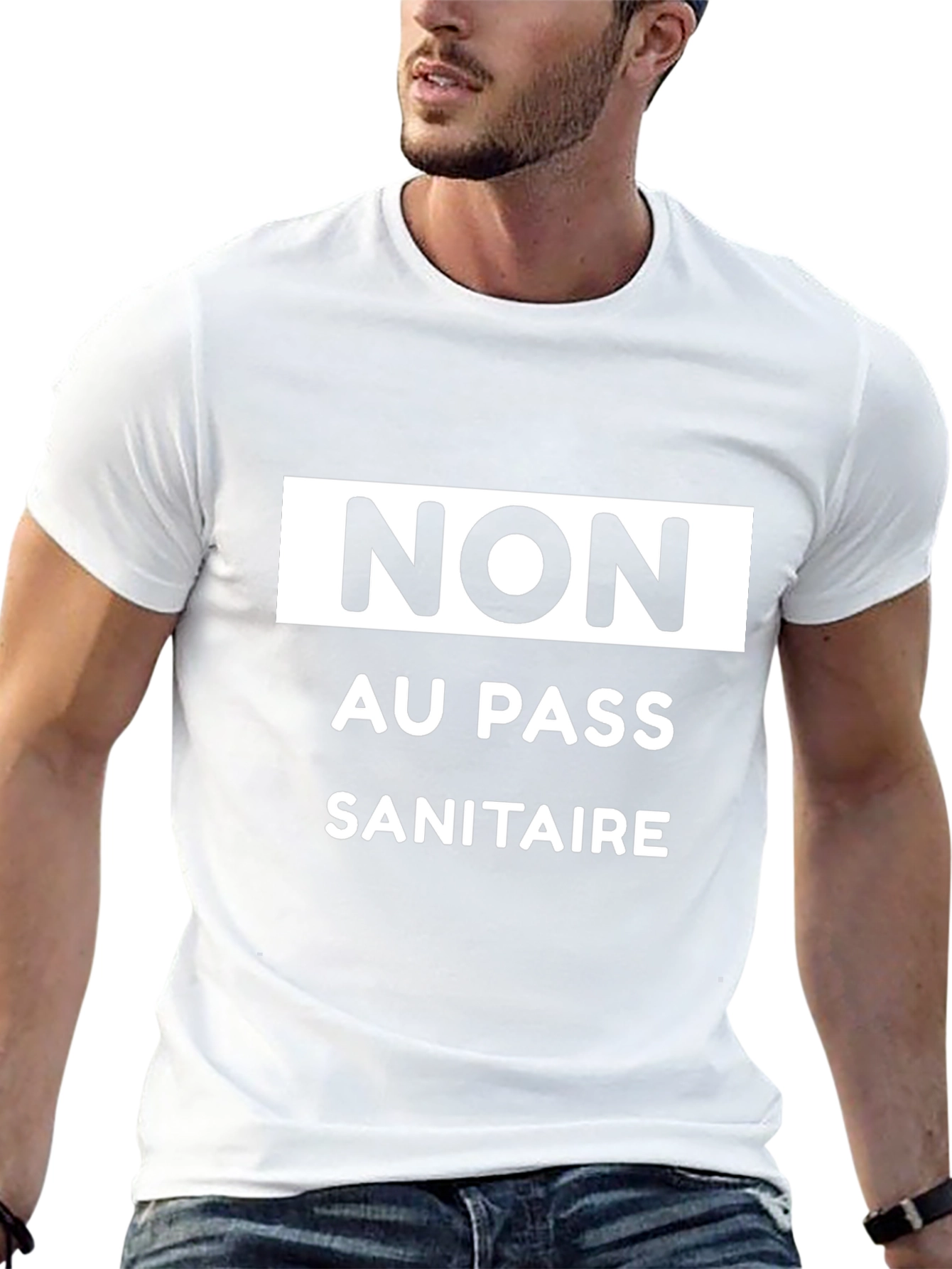 Non Au Pass Sanitaire Black Graphic Tee