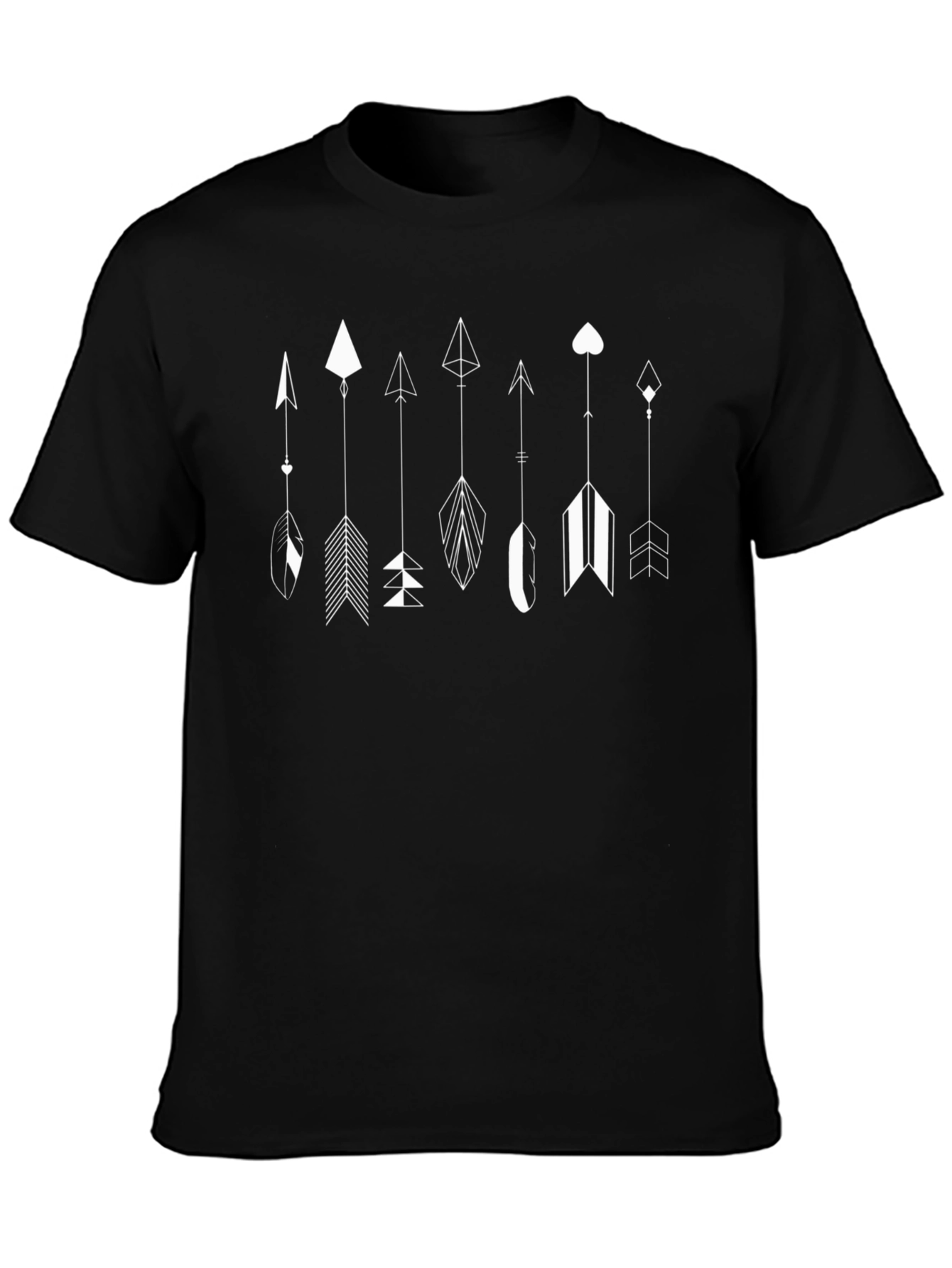 Arrow Graphic Tee - Black Cotton Casual Wear