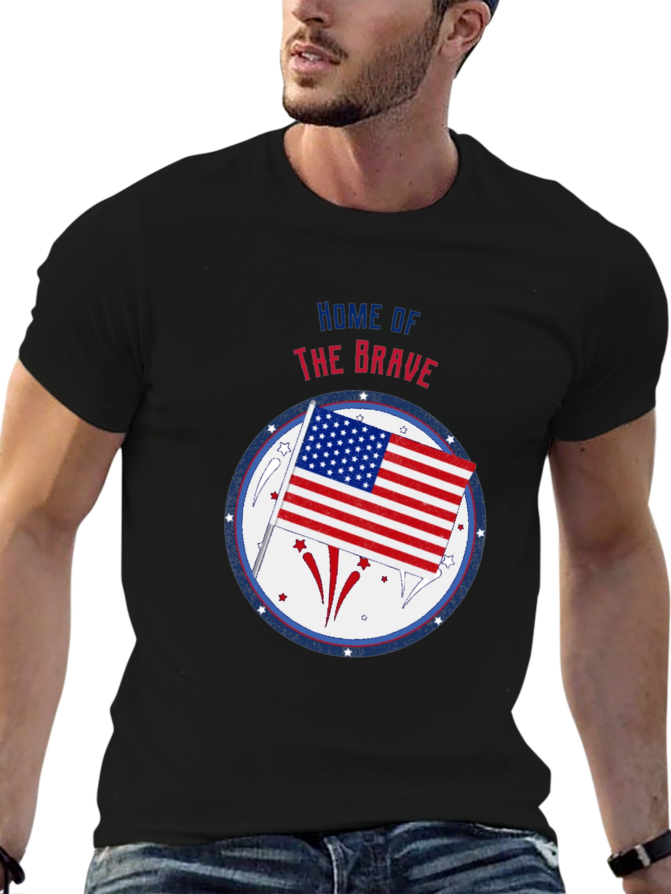 Patriotic Home of the Brave Graphic Tee