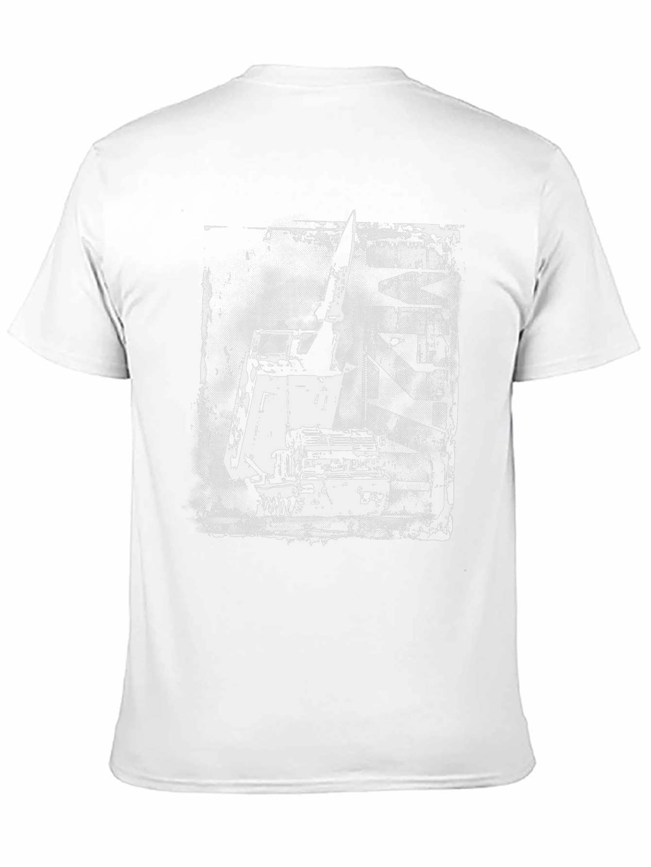 Distressed Crane Graphic Black T-Shirt