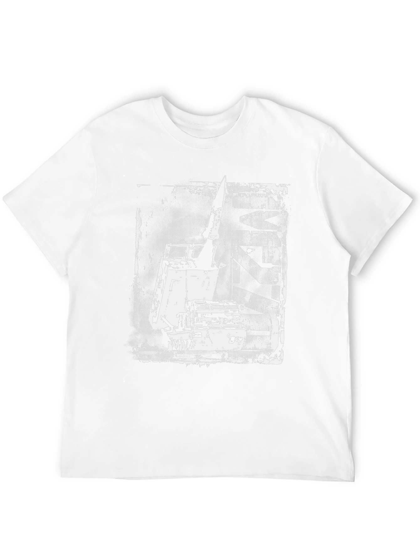 Distressed Crane Graphic Black T-Shirt