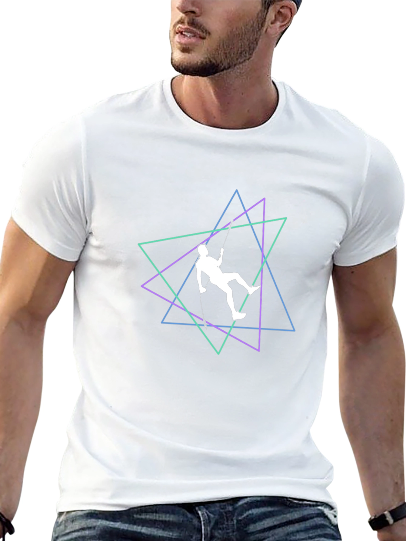 Climbing Triangle Graphic Tee - Black