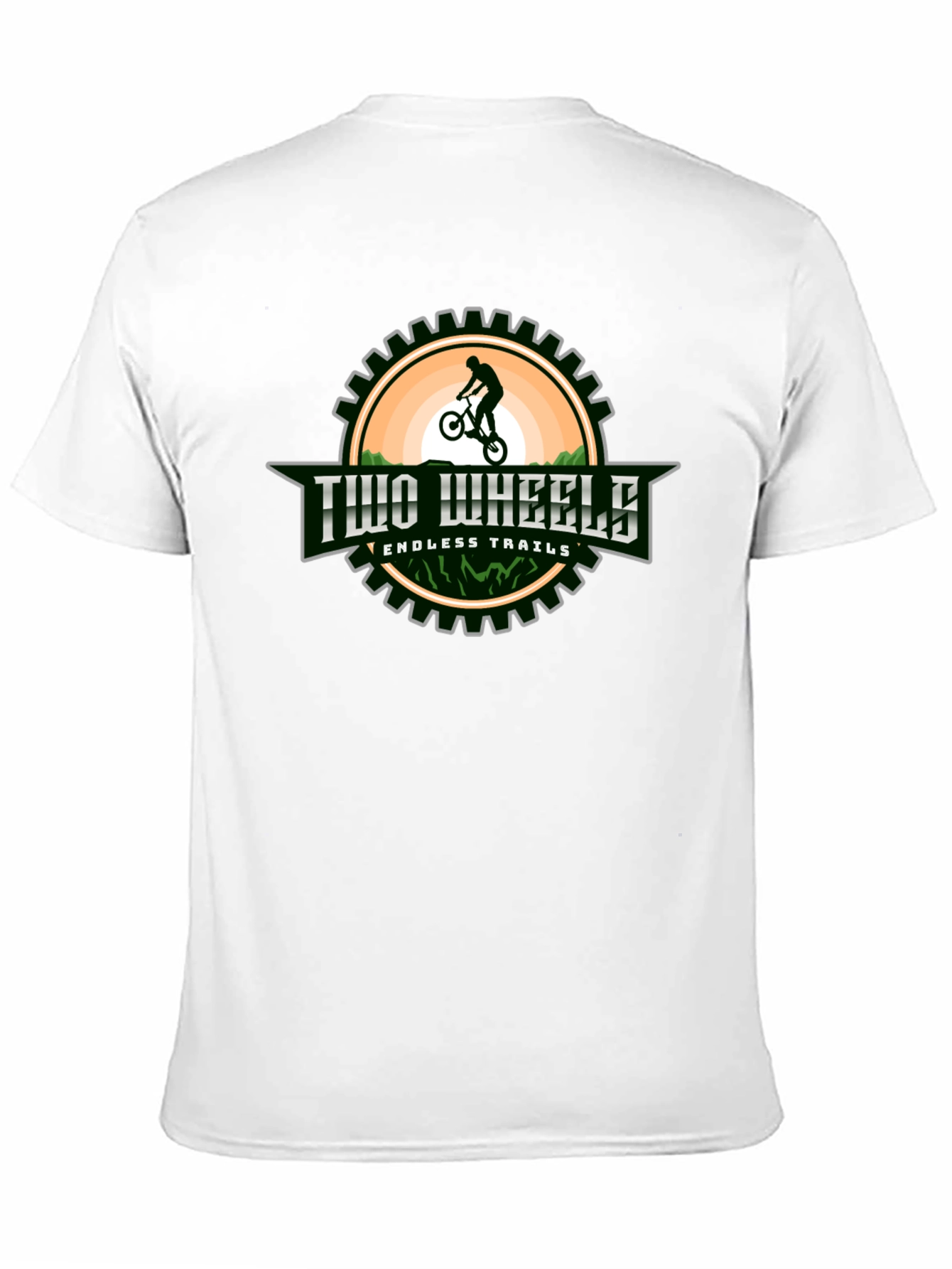 Two Wheels Endless Trails Black Graphic T-Shirt