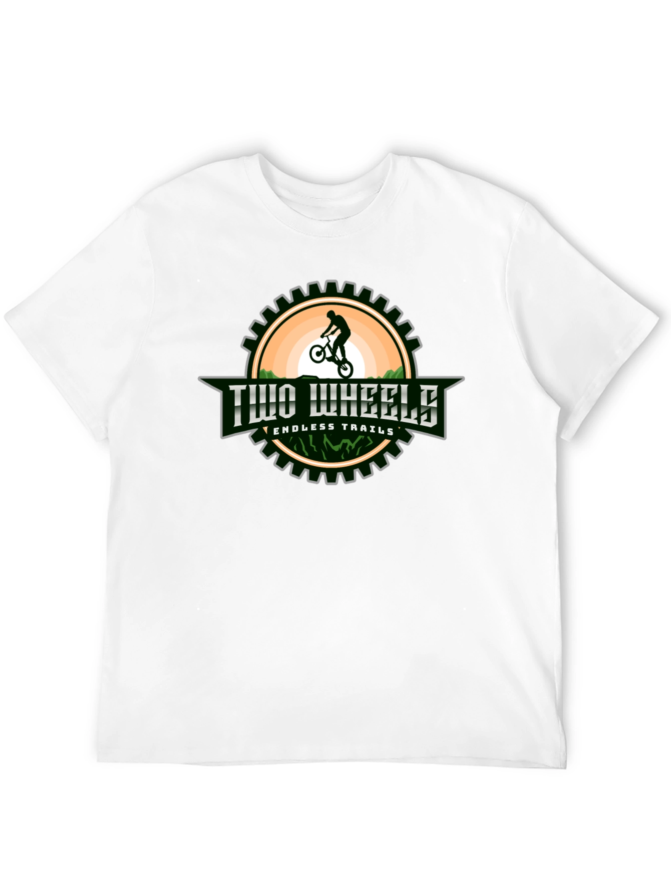 Two Wheels Endless Trails Black Graphic T-Shirt