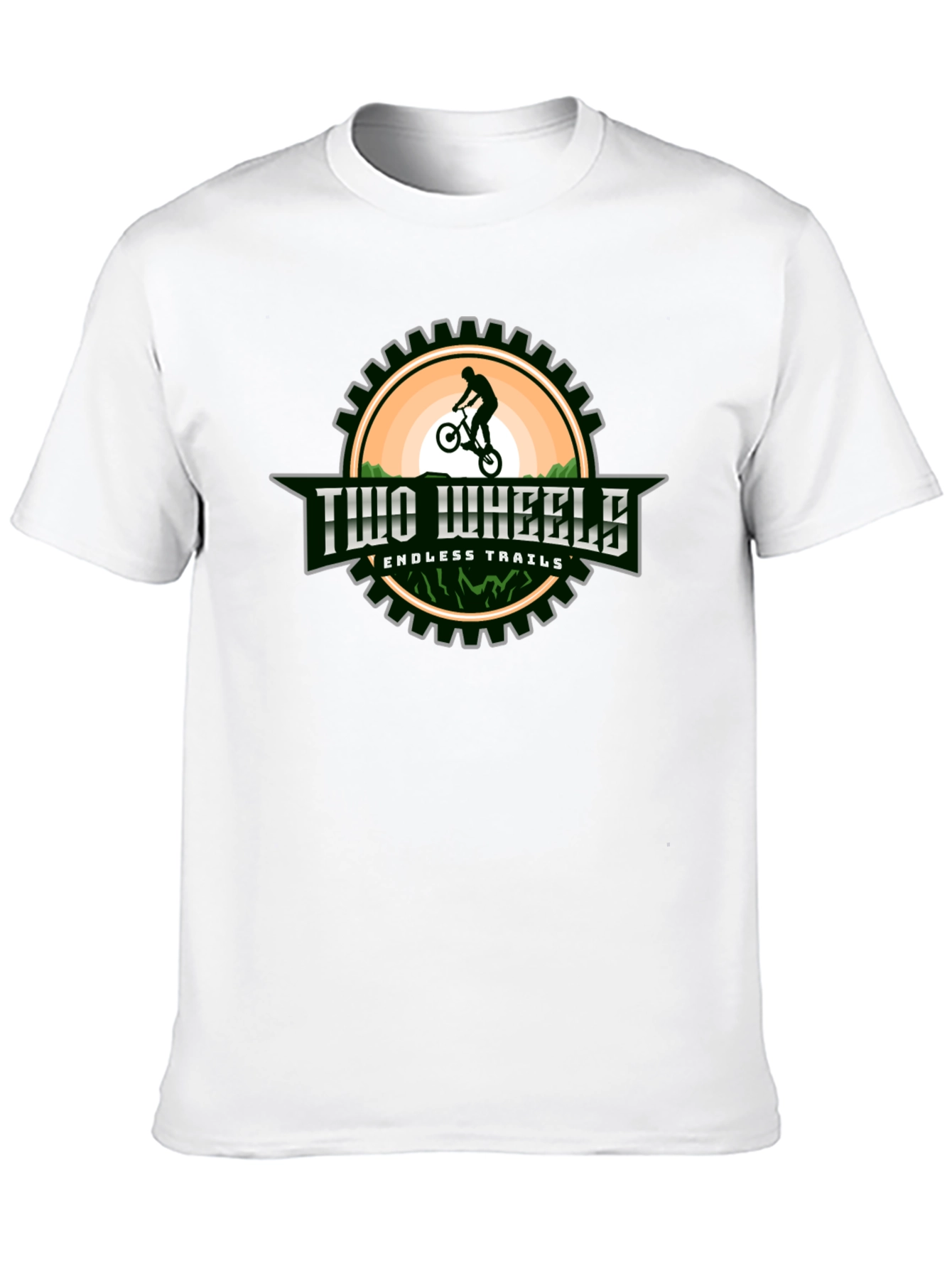 Two Wheels Endless Trails Black Graphic T-Shirt