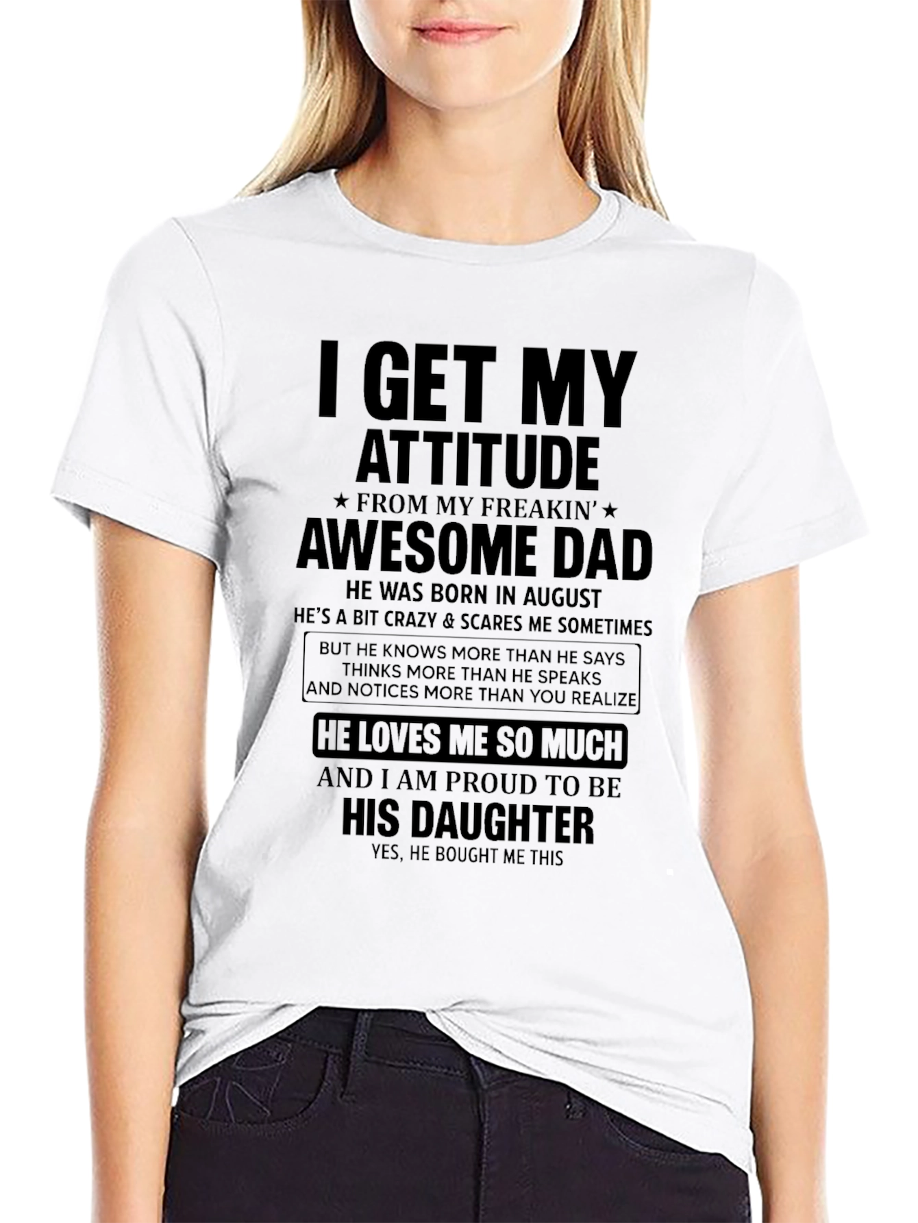 Awesome Dad Daughter T-Shirt - Black
