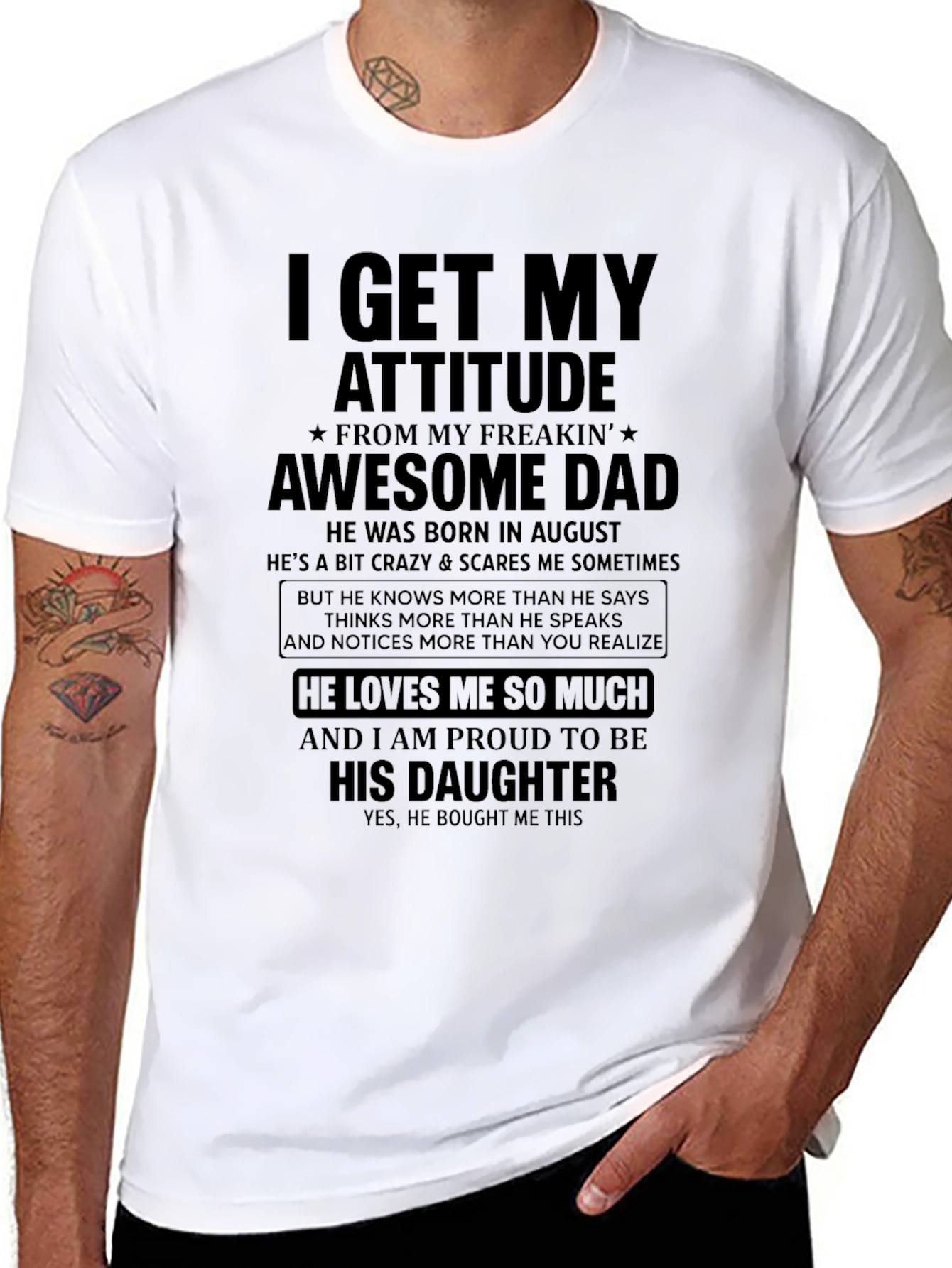 Awesome Dad Daughter T-Shirt - Black