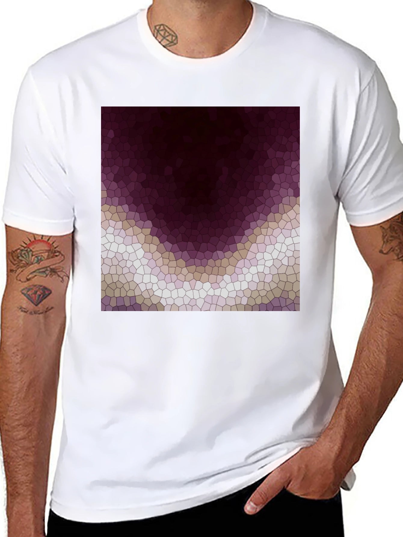 Abstract Mosaic Graphic Tee - Modern Art T-Shirt